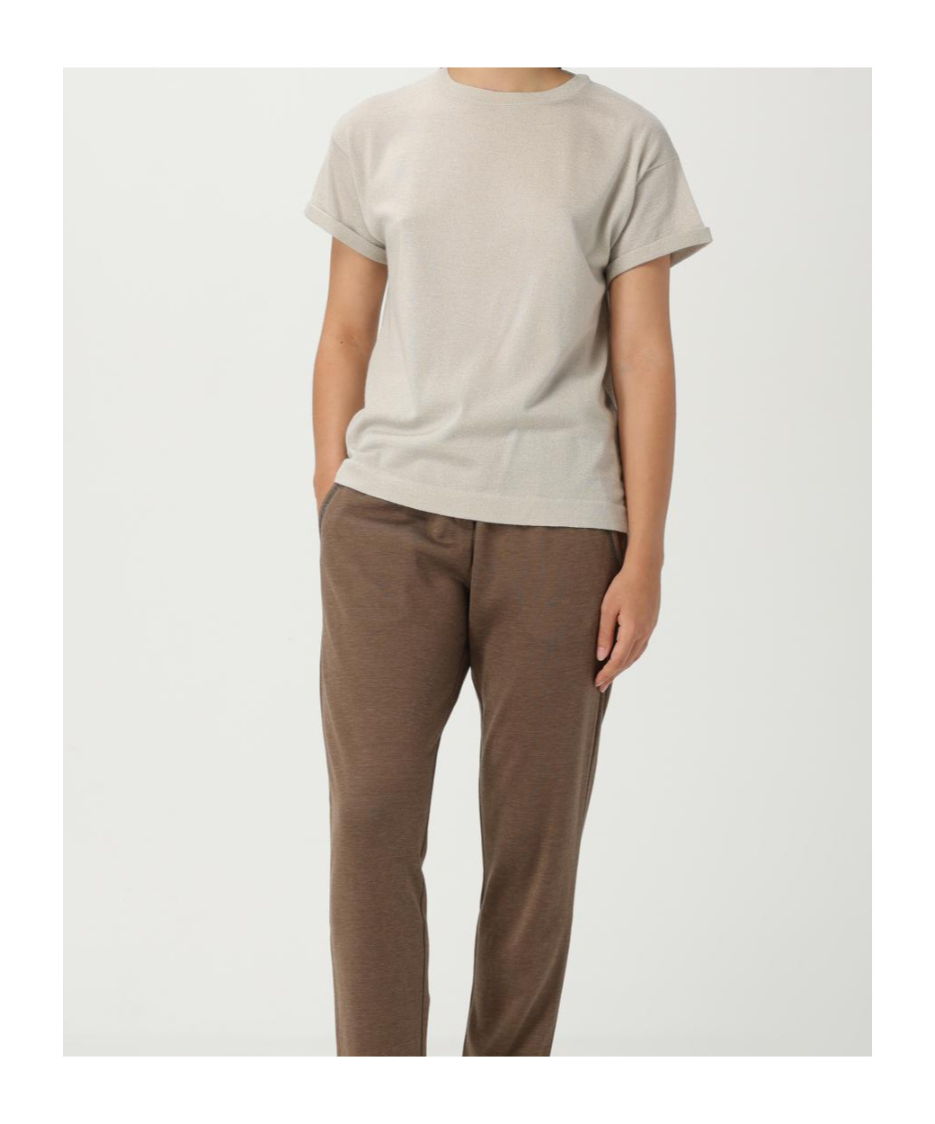 Brunello Cucinelli Round Neck Short Sleeve T-shirt In White