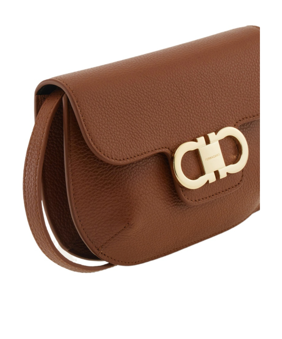 Ferragamo Double Gancini Mini Leather Shoulder Bag In Multi