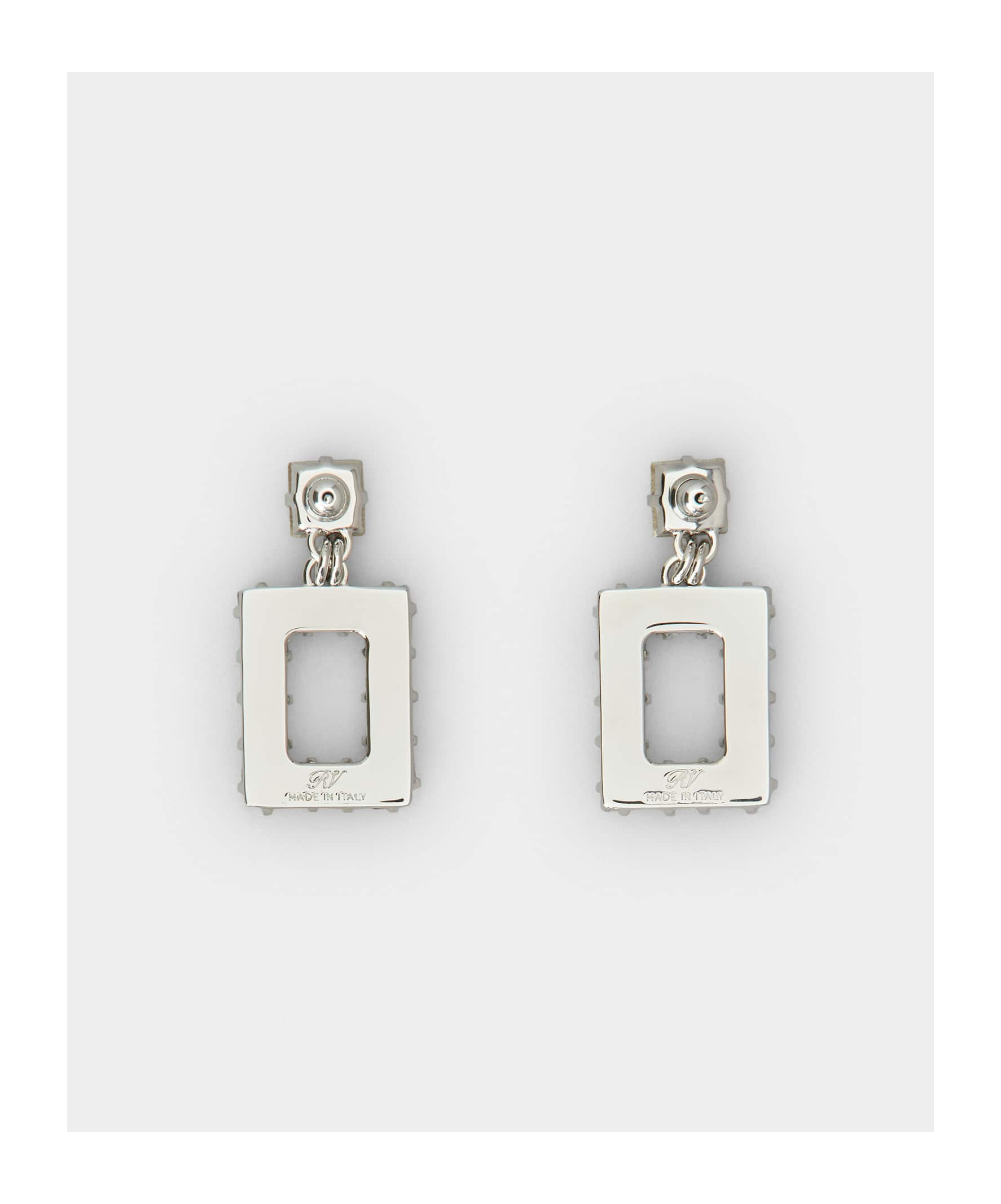 Roger Vivier Crystal Pendant Earrings In White
