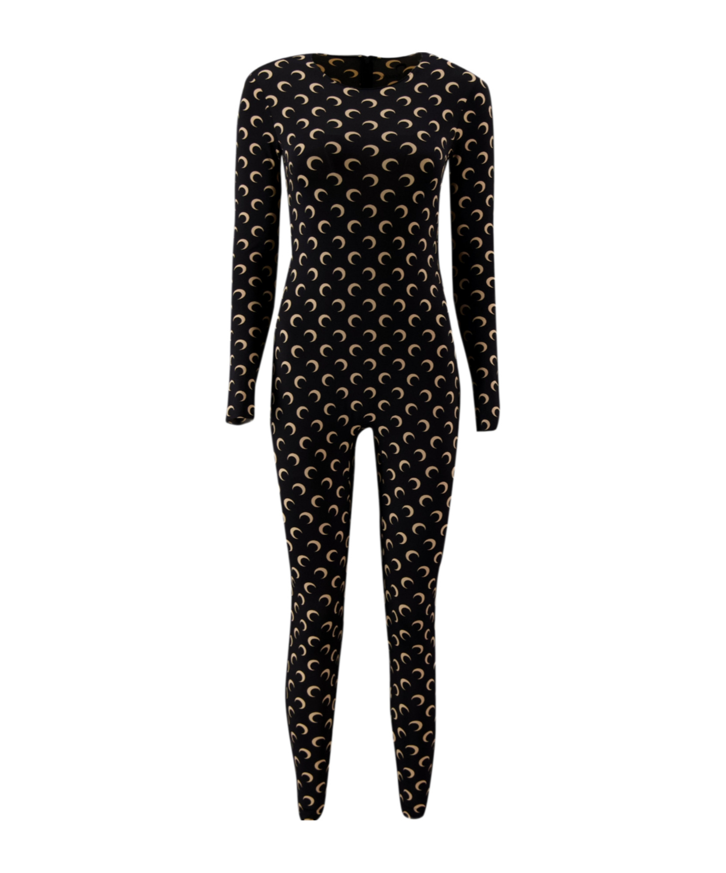 Marine Serre Regenerated All Over Moon Jersey Catsuit Clothing In Black