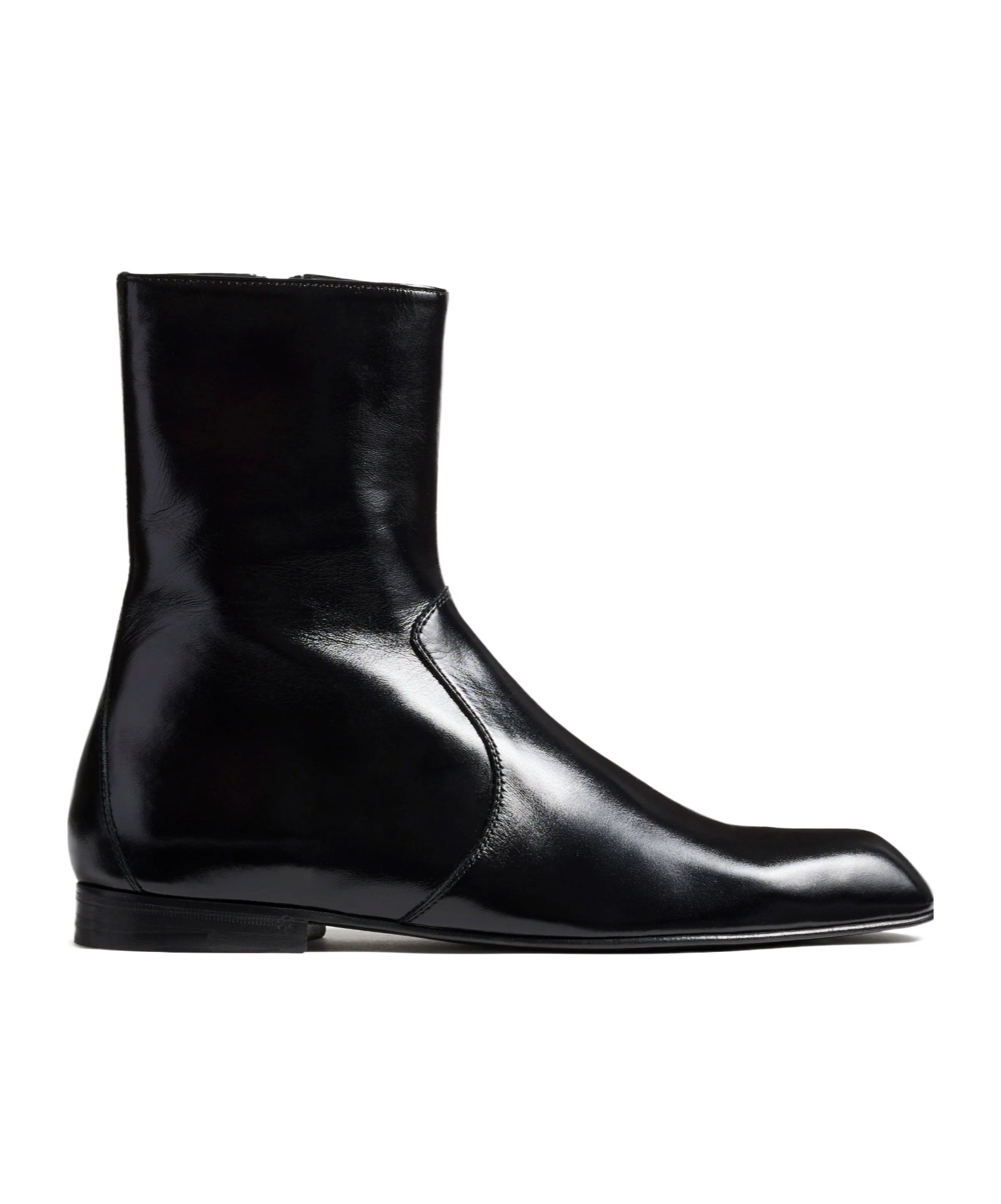 Khaite Leather Zip Boots In Black