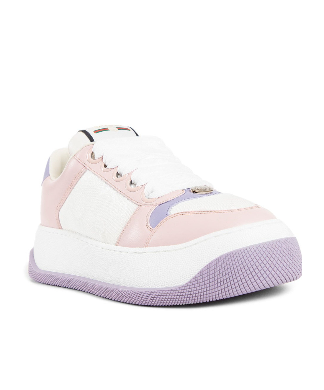 Gucci Low Top Round Toe Sneakers In White