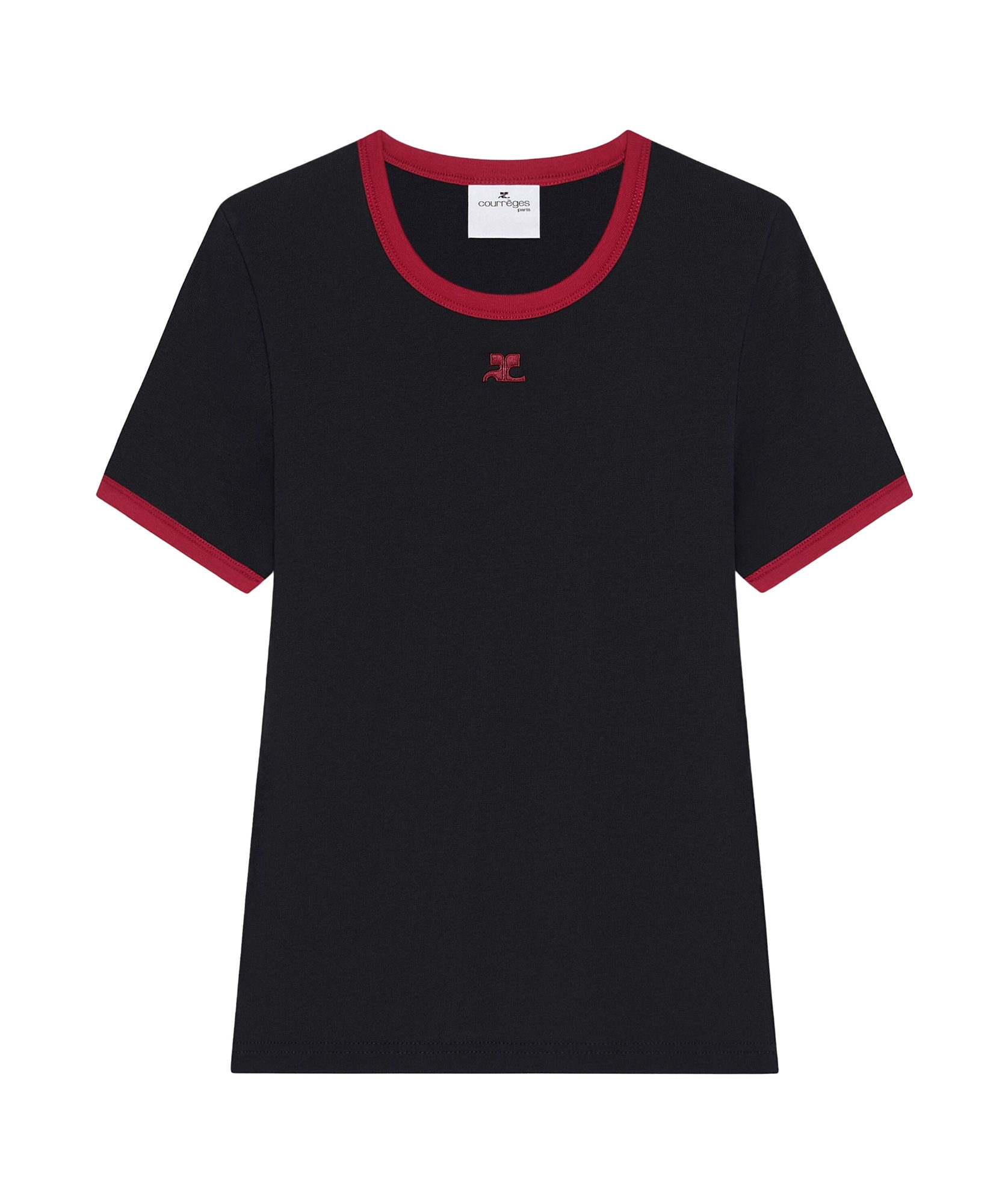 Courrèges Contrast T Shirt In Black