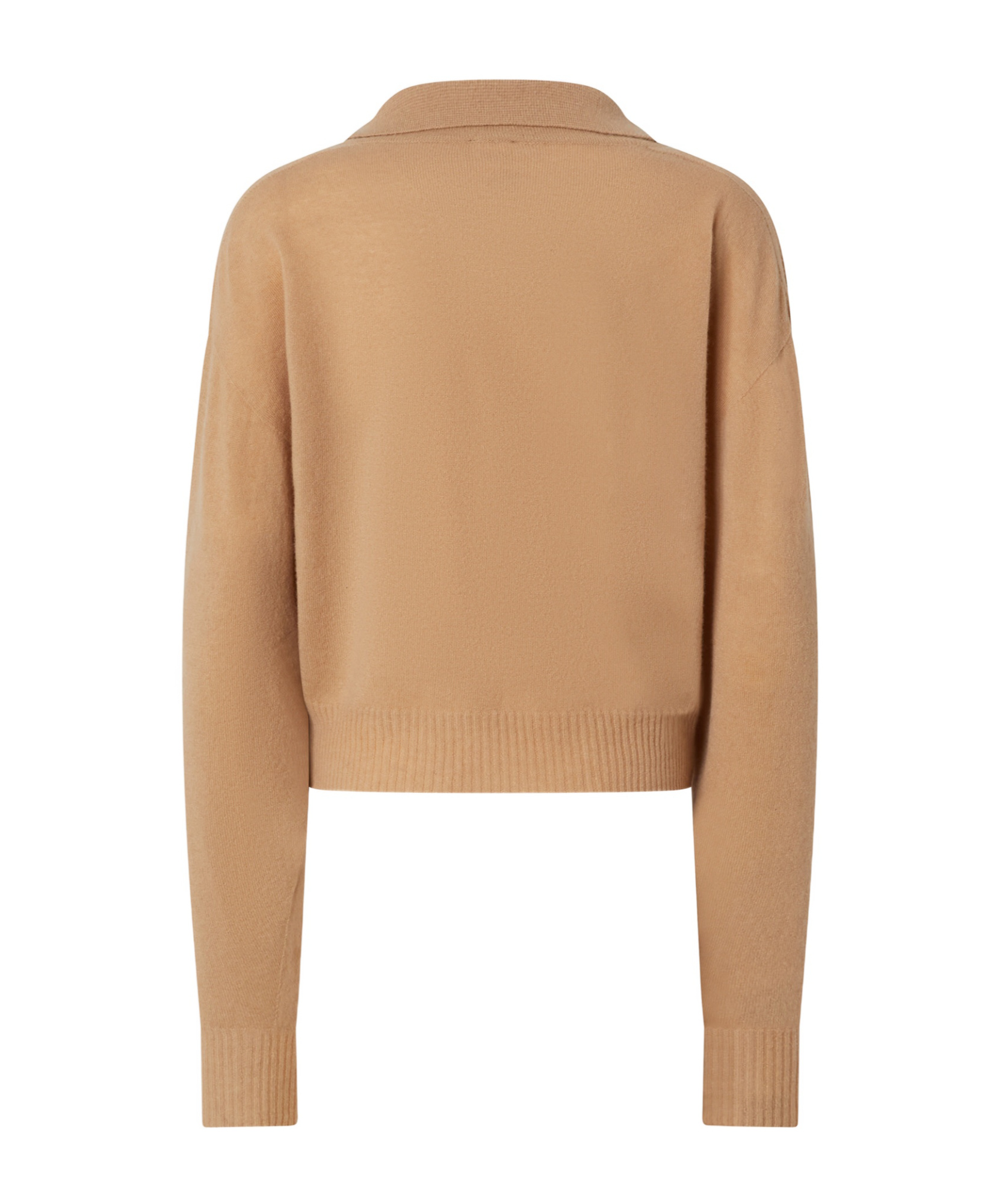 Pinko Pull Court En Cachemire Mélangé À Col Chemise In Nude