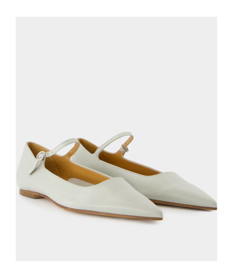 Aeyde Cleo Mary Jane Flats In White