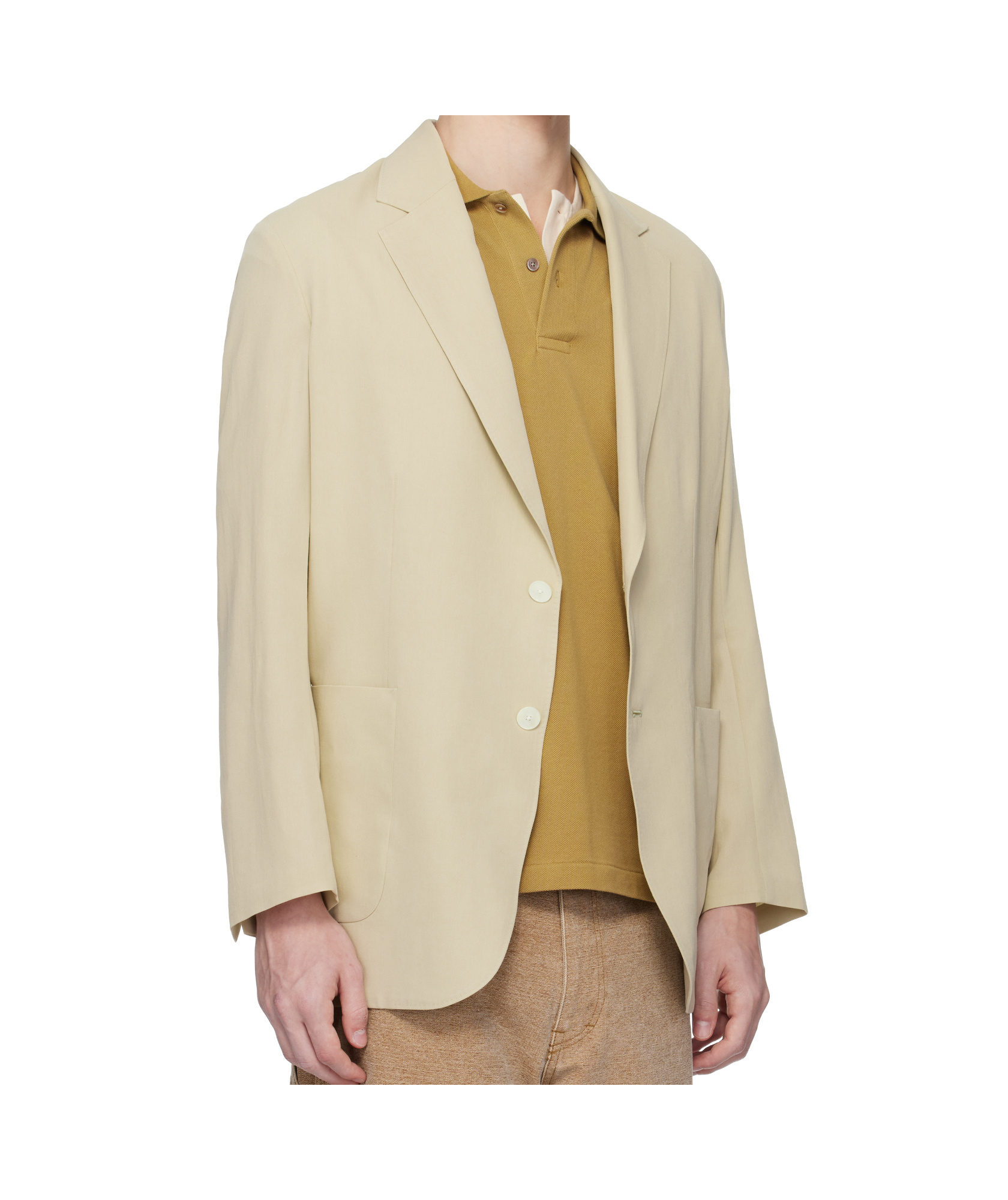 Auralee Lapel Long-sleeved Suit Jacket In Brown