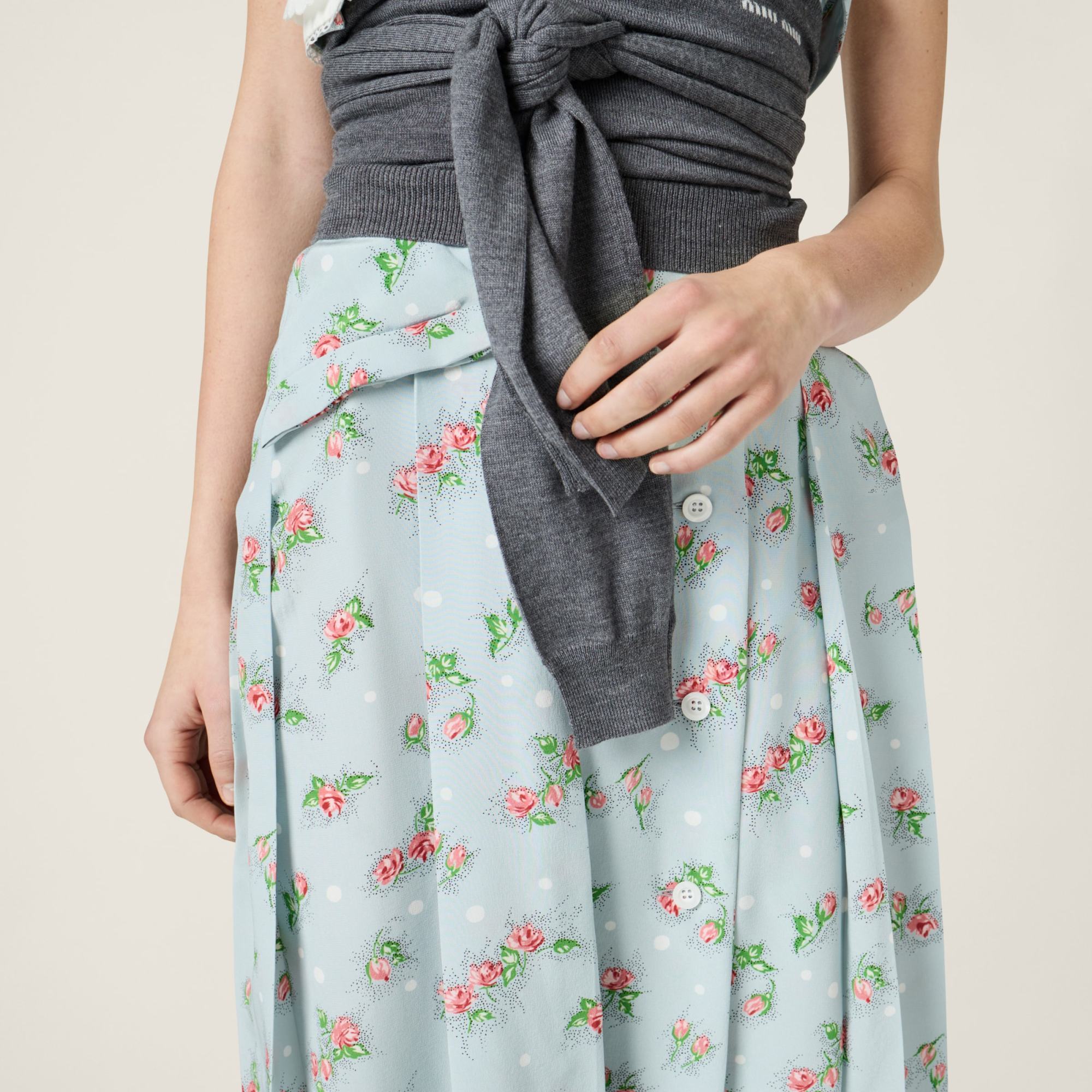 Miu Miu Print Dress In White