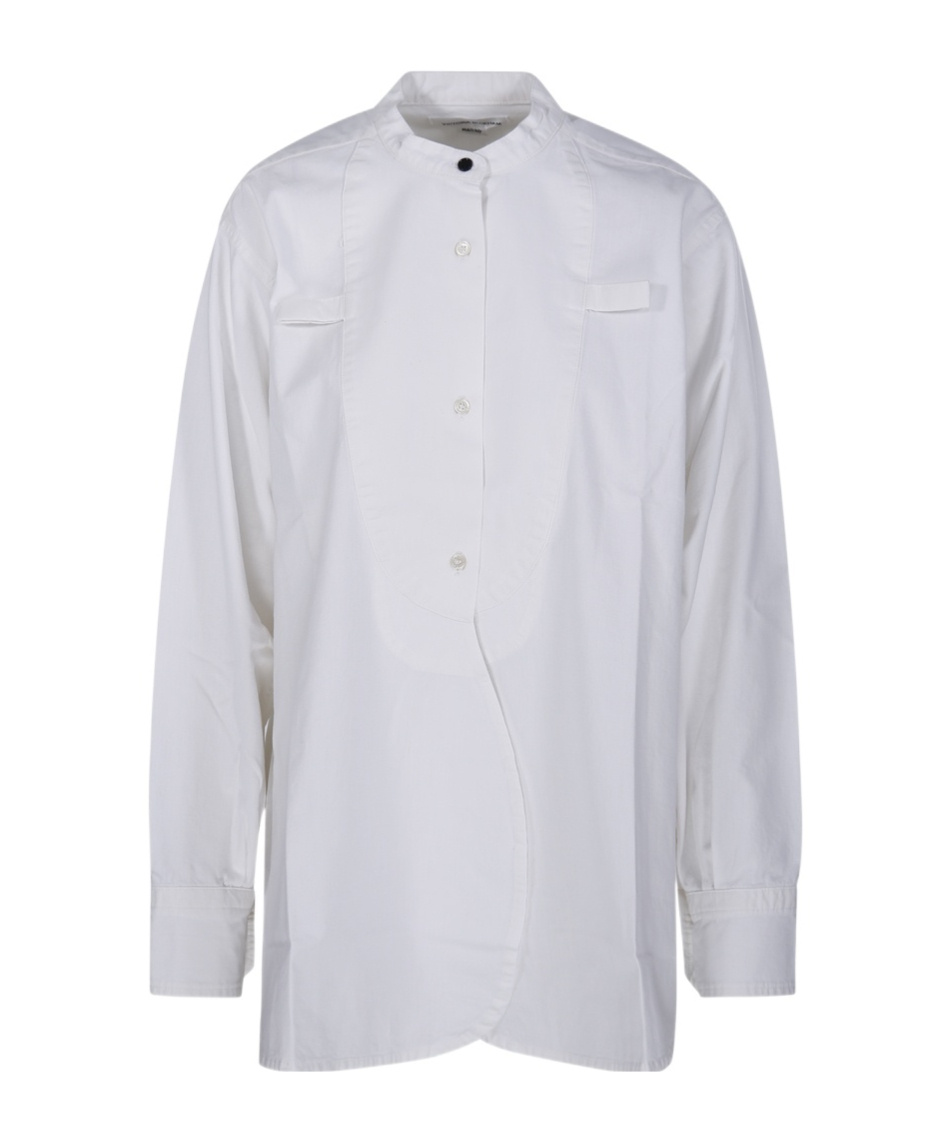 Shop Victoria Beckham Round-necked Button Shirt In White