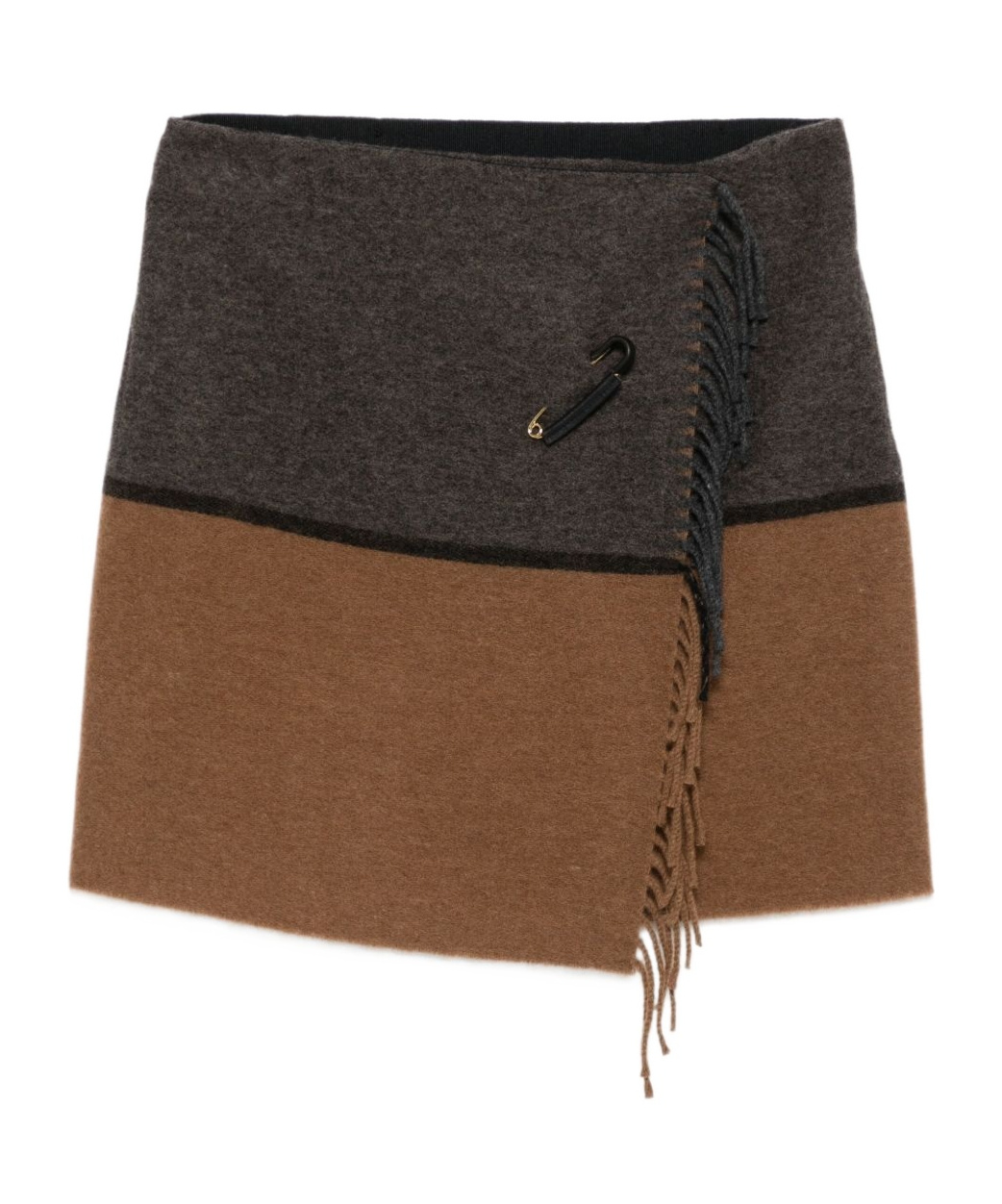 Semicouture Safety-pin Fringed Skirt In Black