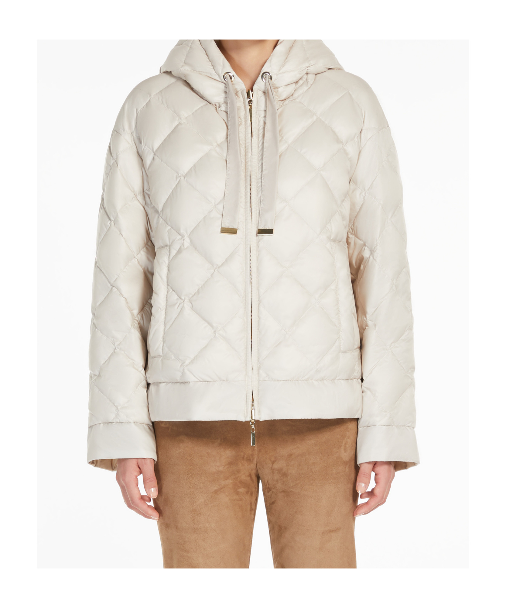 Max Mara Short Double-sided Down Jacket In White