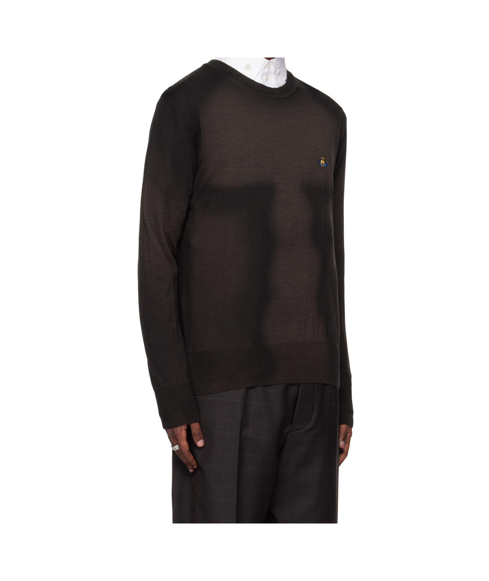 Vivienne Westwood Brown Sean Round Neck Sweater In Black
