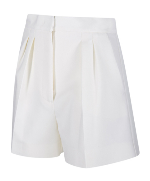 Max Mara White Stretch Cotton Shorts In White