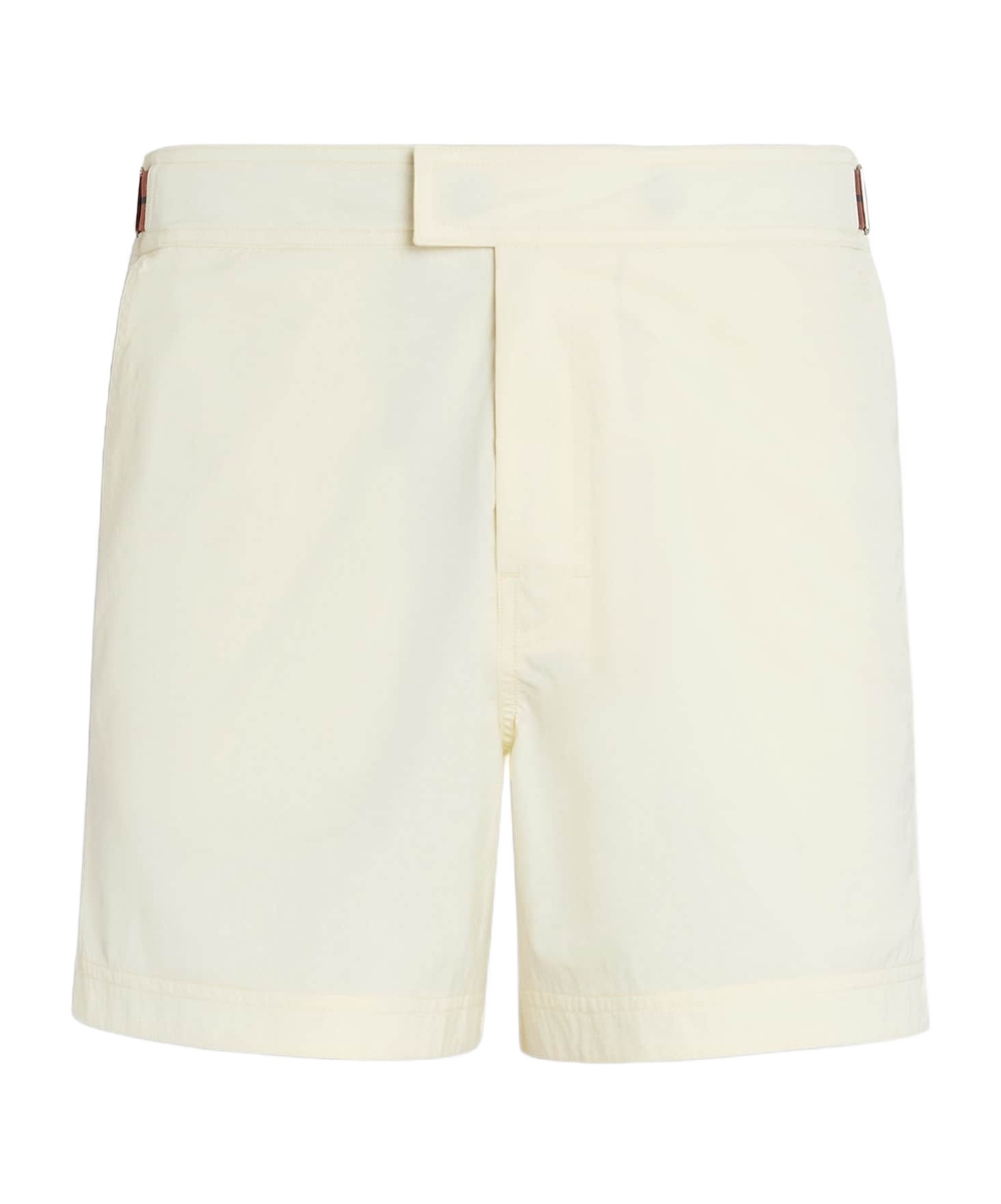 Zegna 232 Road Brand Mark Mid Length Swim Trunks In White