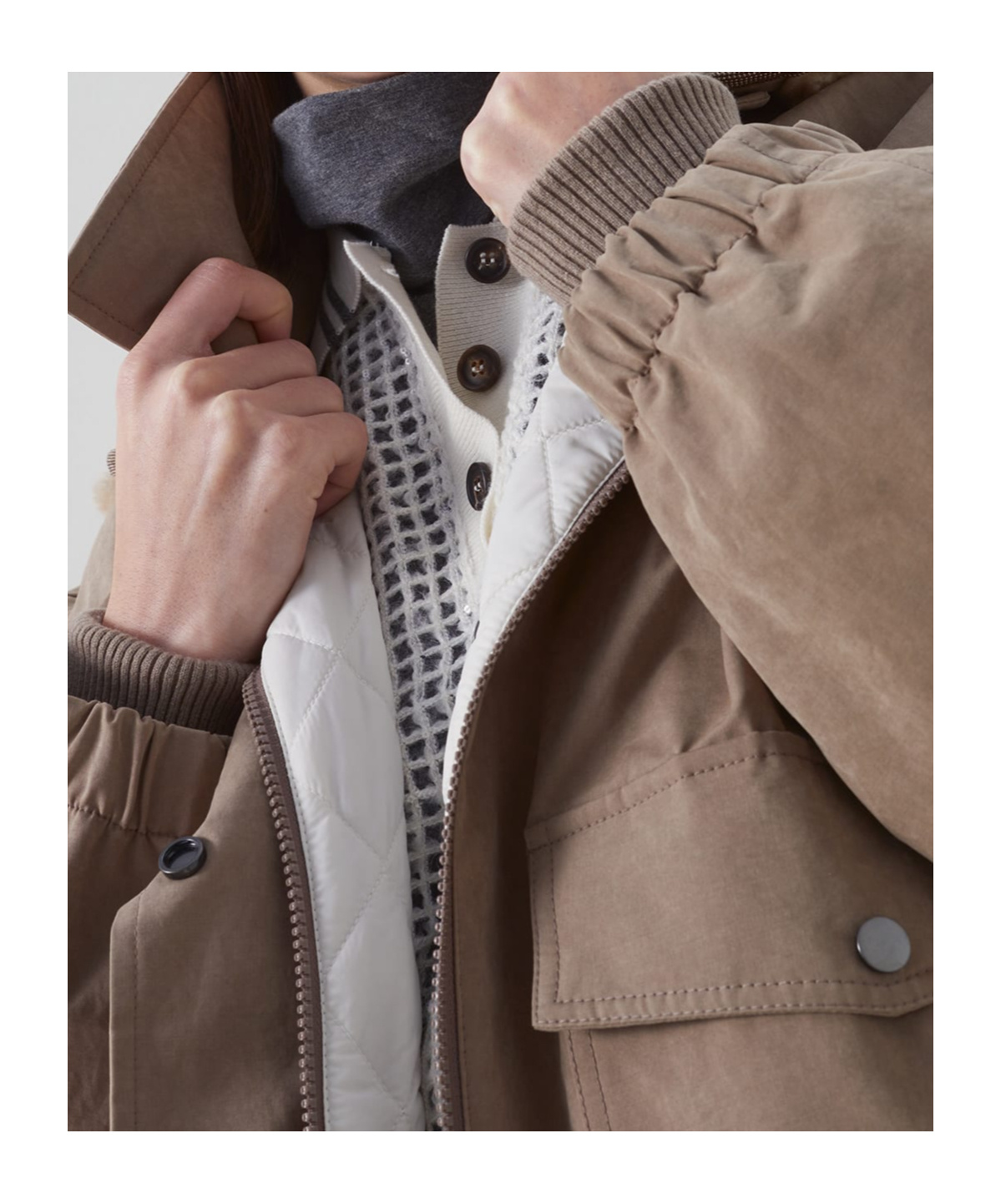 Brunello Cucinelli Padded Hooded Jacket In Brown