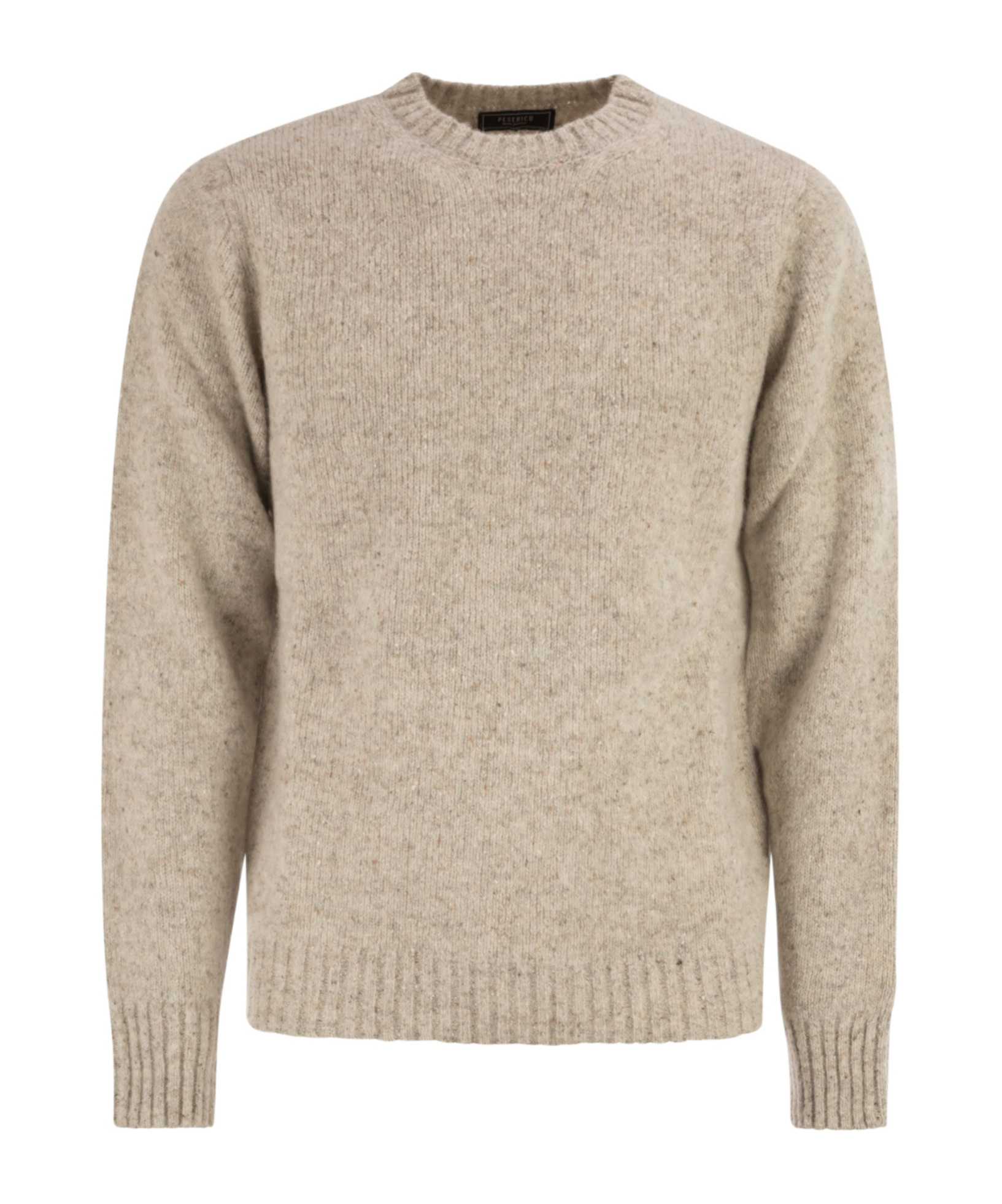 Peserico Long Sleeve Ribbed Sweater In Neutral