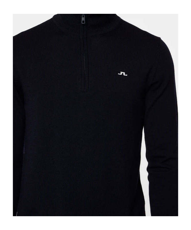 J. Lindeberg Long Sleeve Logo Knit Sweater In Black