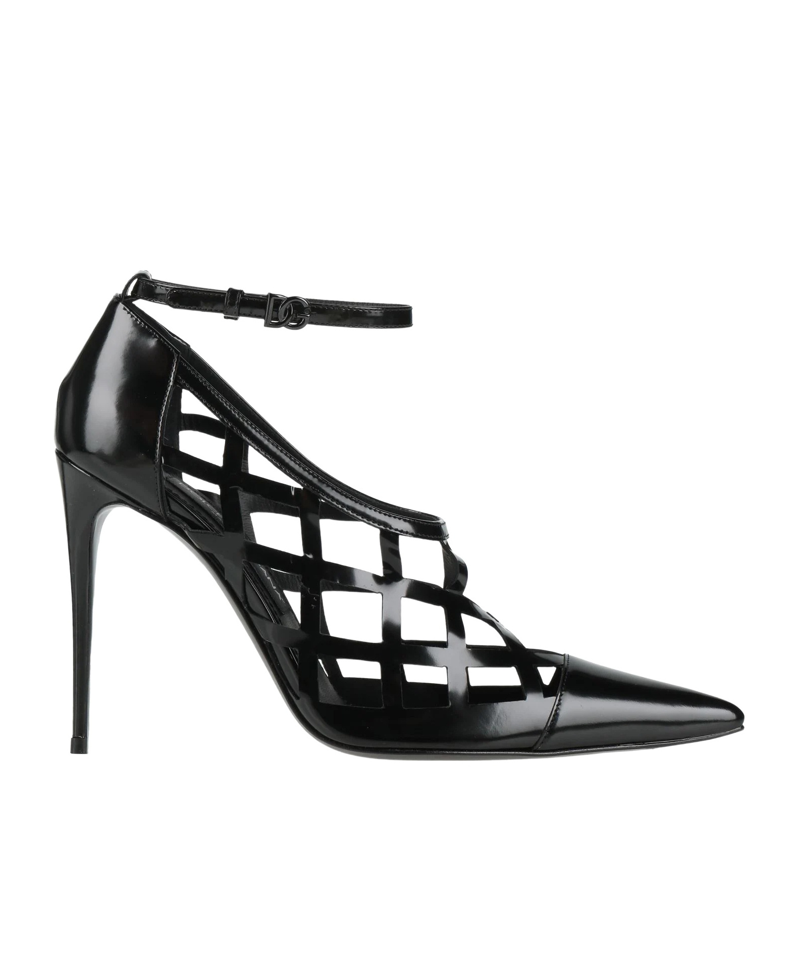 Dolce & Gabbana Glossed-leather Courts In Black