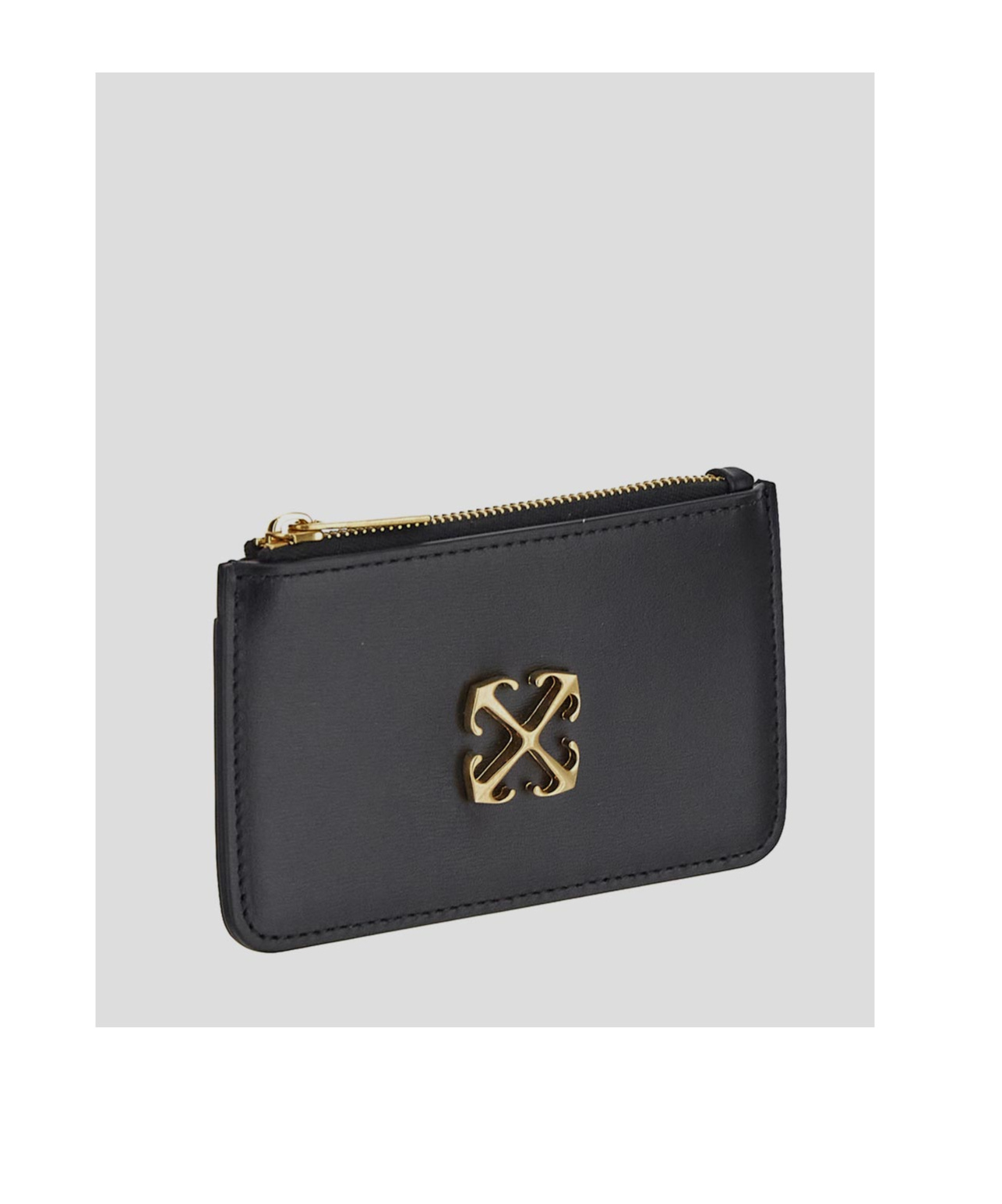 Off-white Jitney Arrows-plaque Leather Wallet In Black
