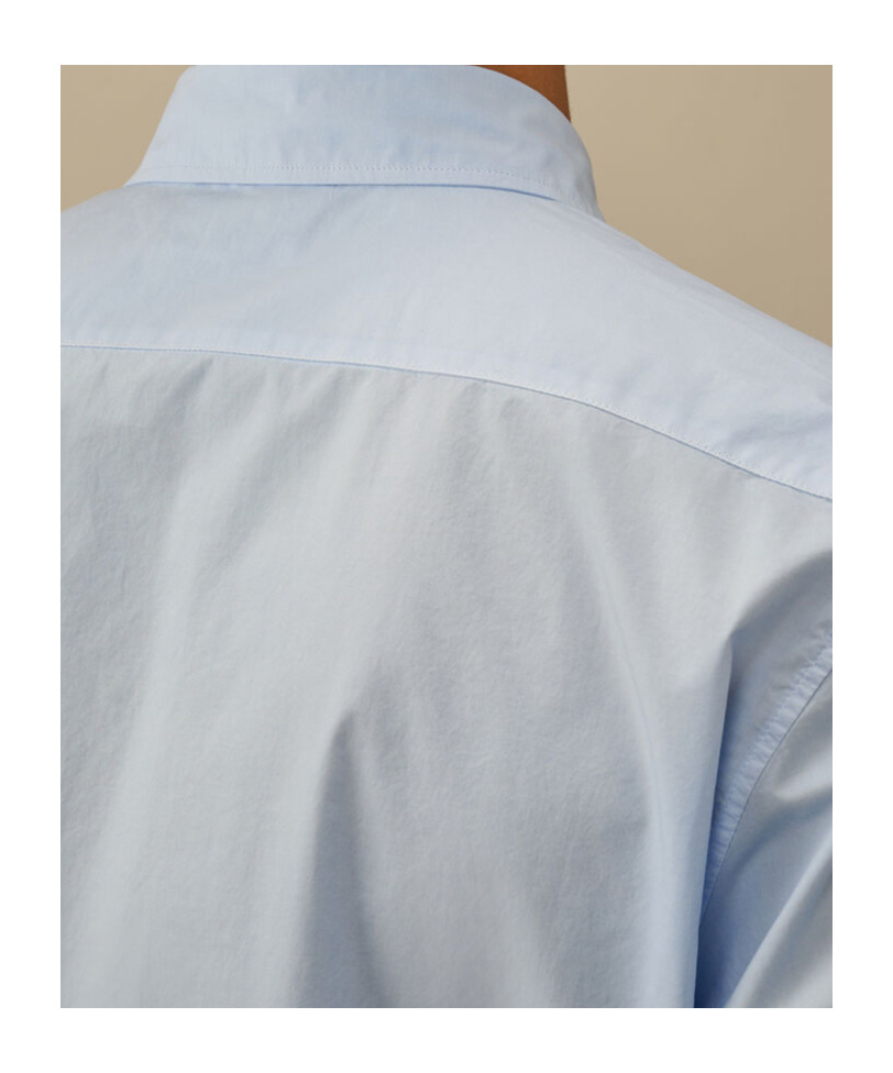 C.p. Company Short Sleeve Poplin Shirt In Blue