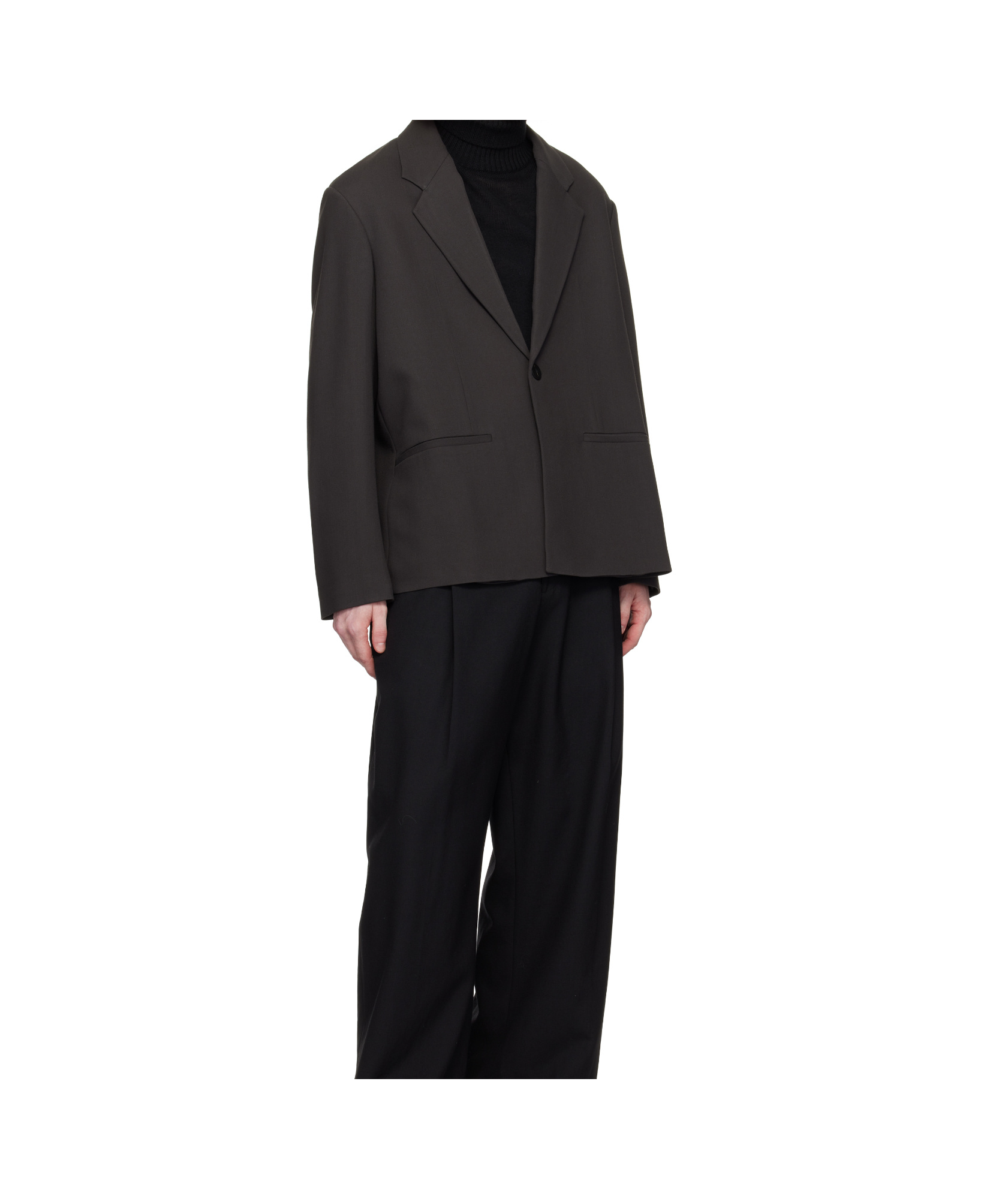 Studio Nicholson Oversized Blazer Notched Lapel Front Pockets In Black
