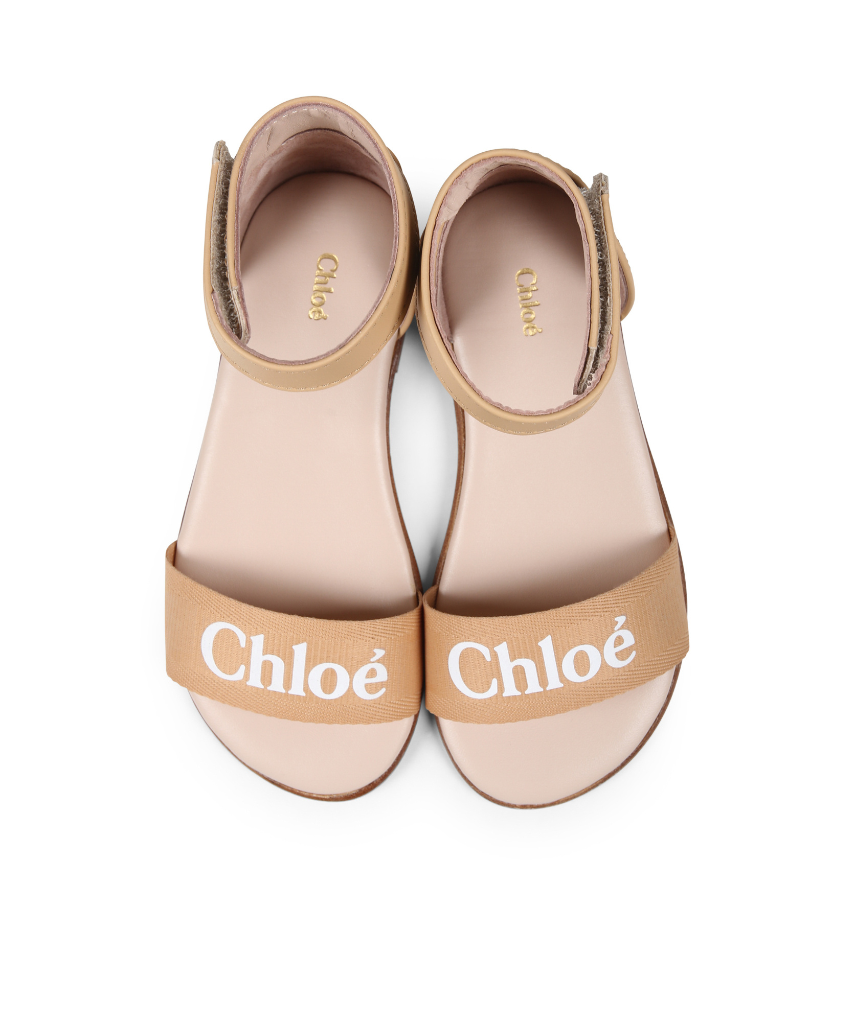 Chloé Logo-print Sandals In Nude