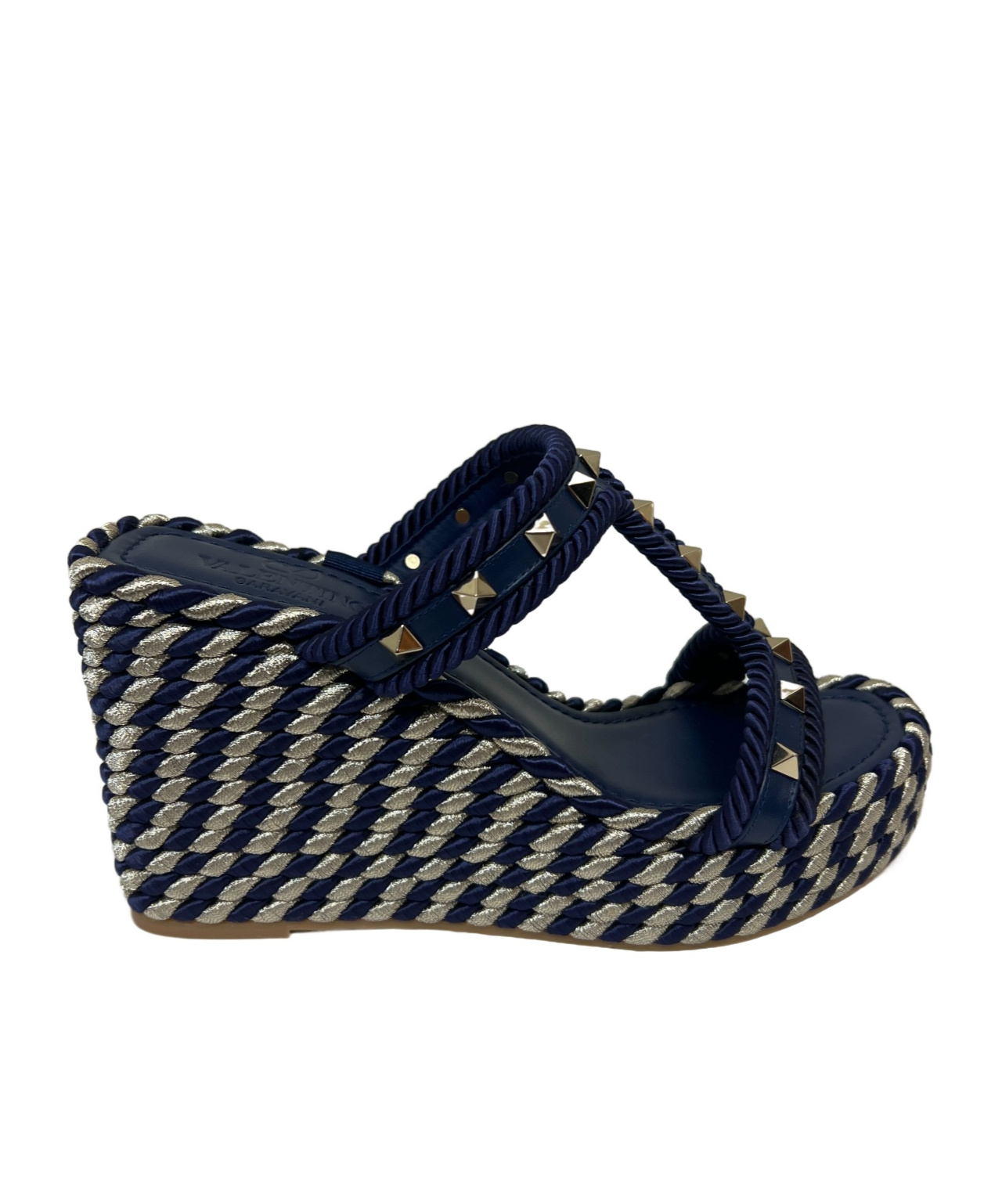 VALENTINO GARAVANI ROCKSTUD WEDGES SANDALS