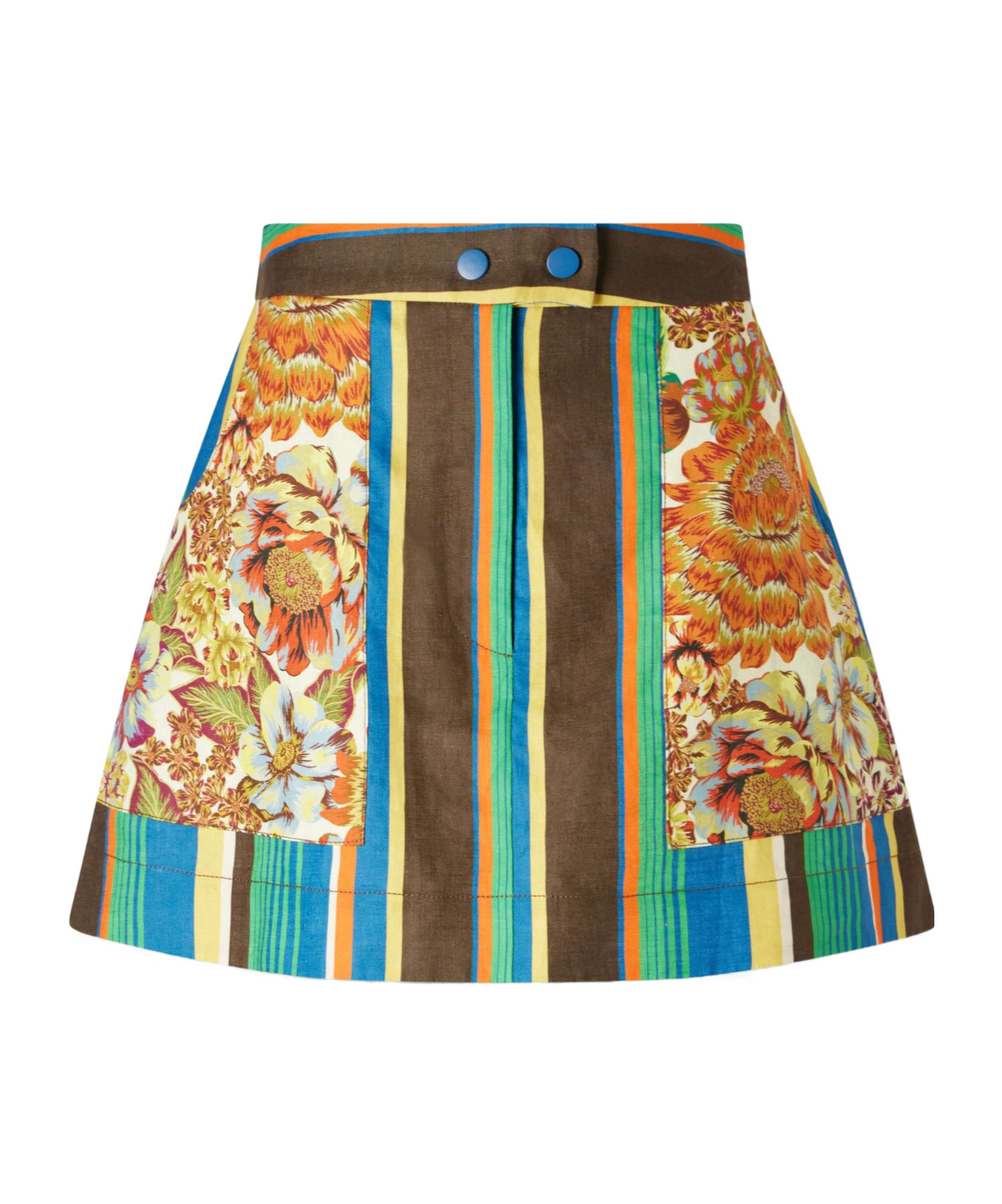 Alemais Striped Cotton Mini Skirt In Multi