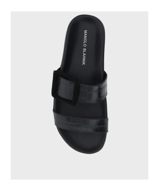Shop Manolo Blahnik Mayfu Buckle Sandals In Black