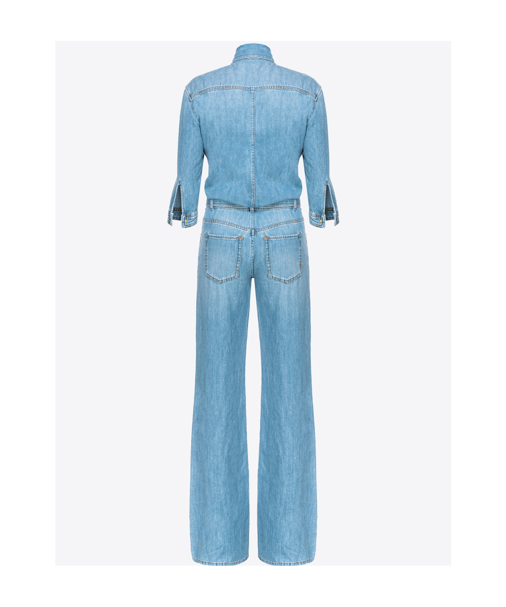 PINKO THREE QUARTER-LENGTH SLEEVES DENIM JUMPSUIT