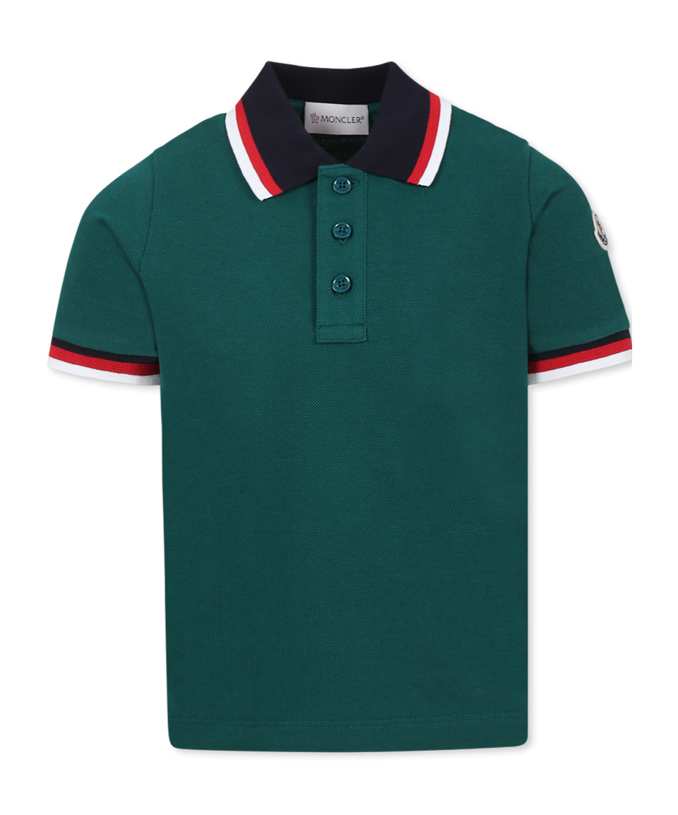 Moncler Short-sleeved Polo Shirt In Green