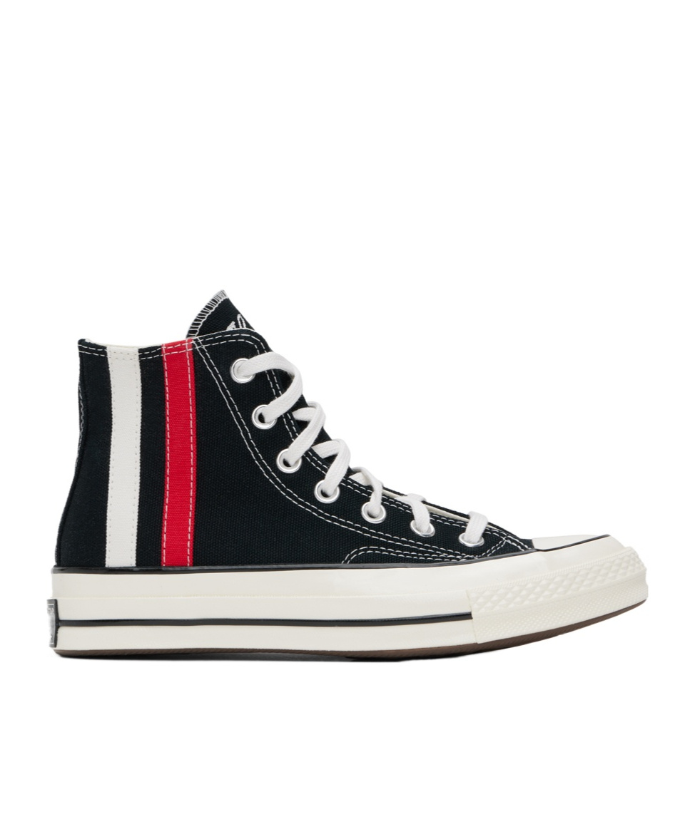 Converse Striped Lace High-top Casual Shoes In Black
