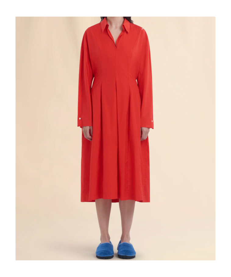 Marni Cotton Midi Dress In Red