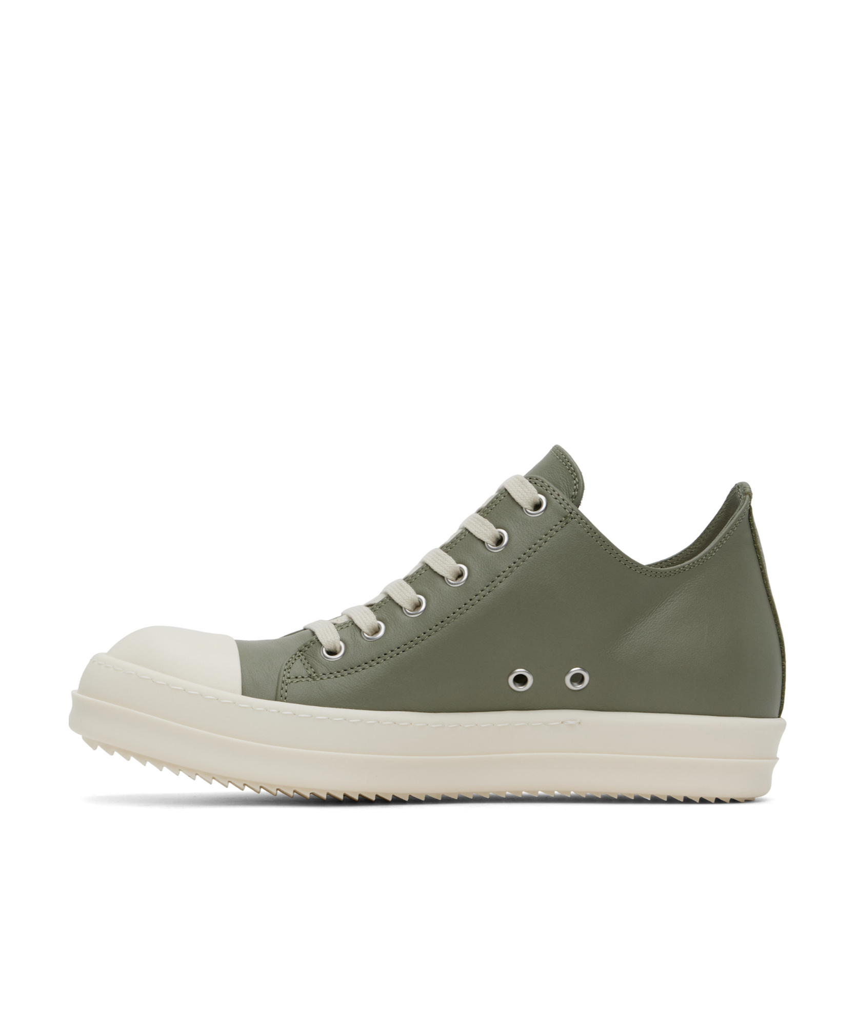 Rick Owens Green Hollywood Low Sneakers In Green