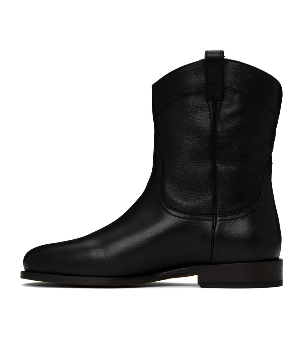 Lemaire Black New Western Chelsea Boots In Black