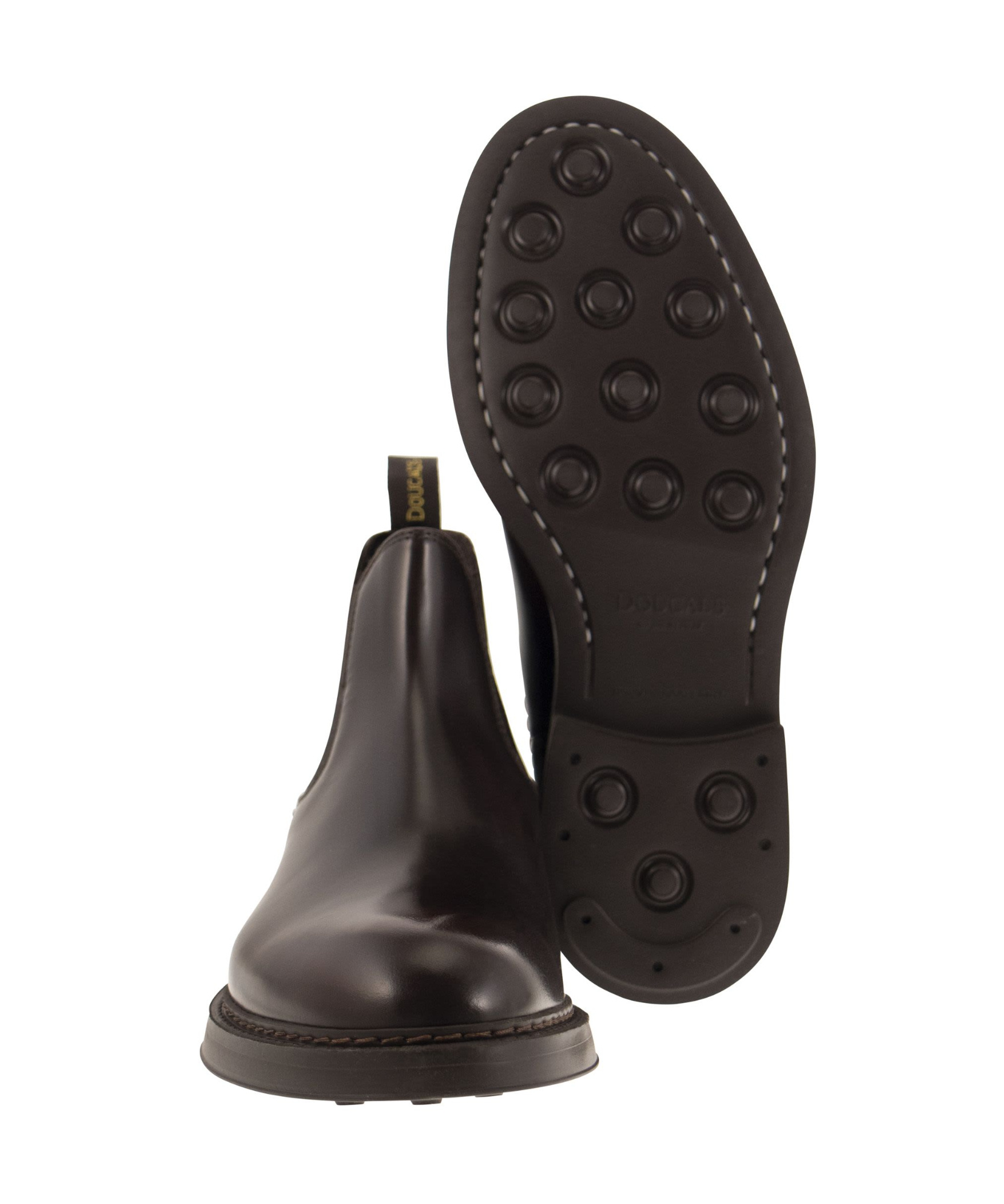 Doucal's Black Leather Ankle Boot In Black