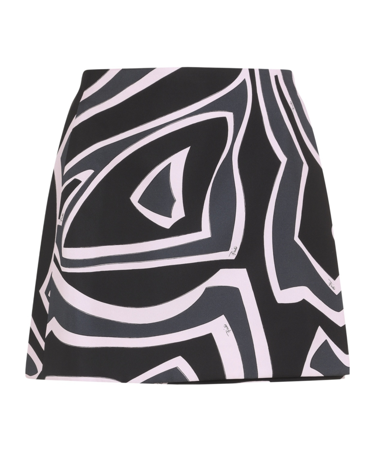 Pucci High Waist Abstract Pattern Mini Skirt In Black