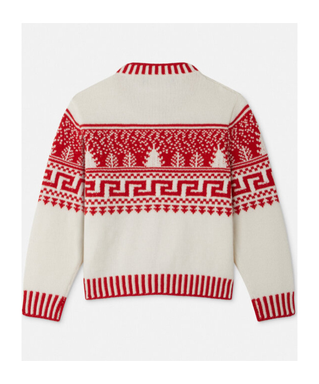 Versace Fair Isle-jacquard Cardigan In White