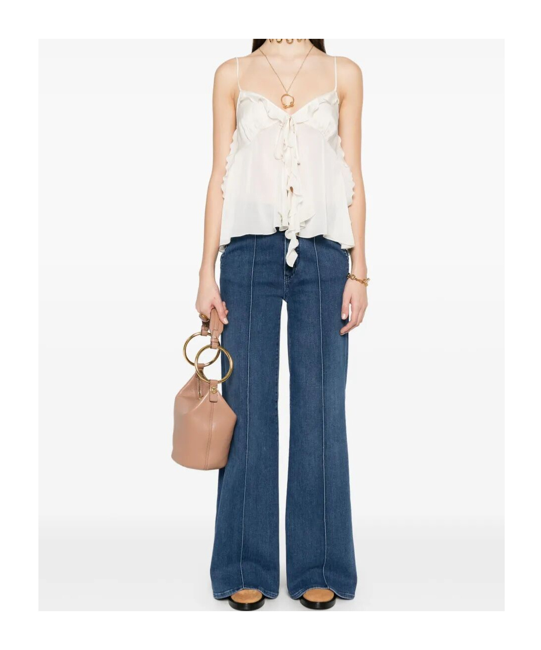 Chloé Ruffled Tie-front Silk-chiffon Top In White