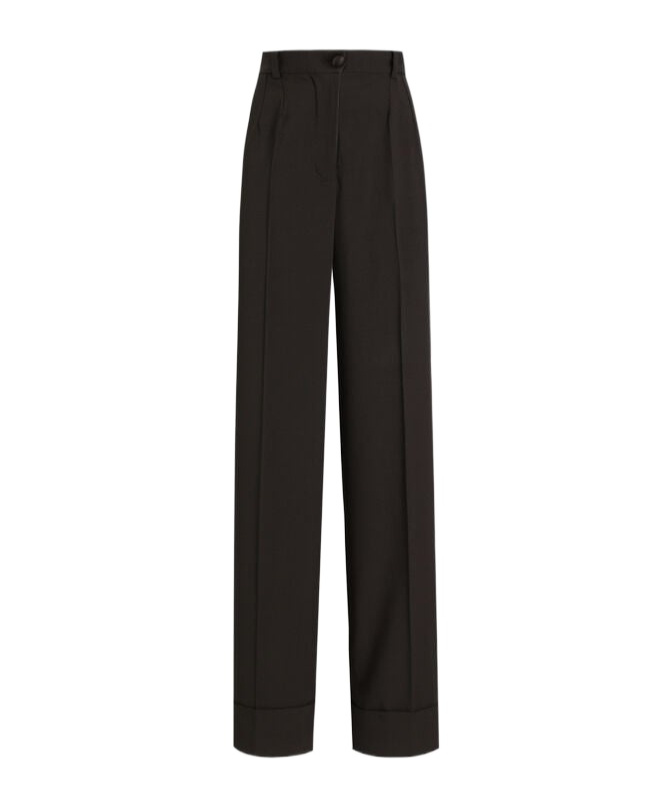 Dolce & Gabbana High-waisted Wide-leg Trousers In Black