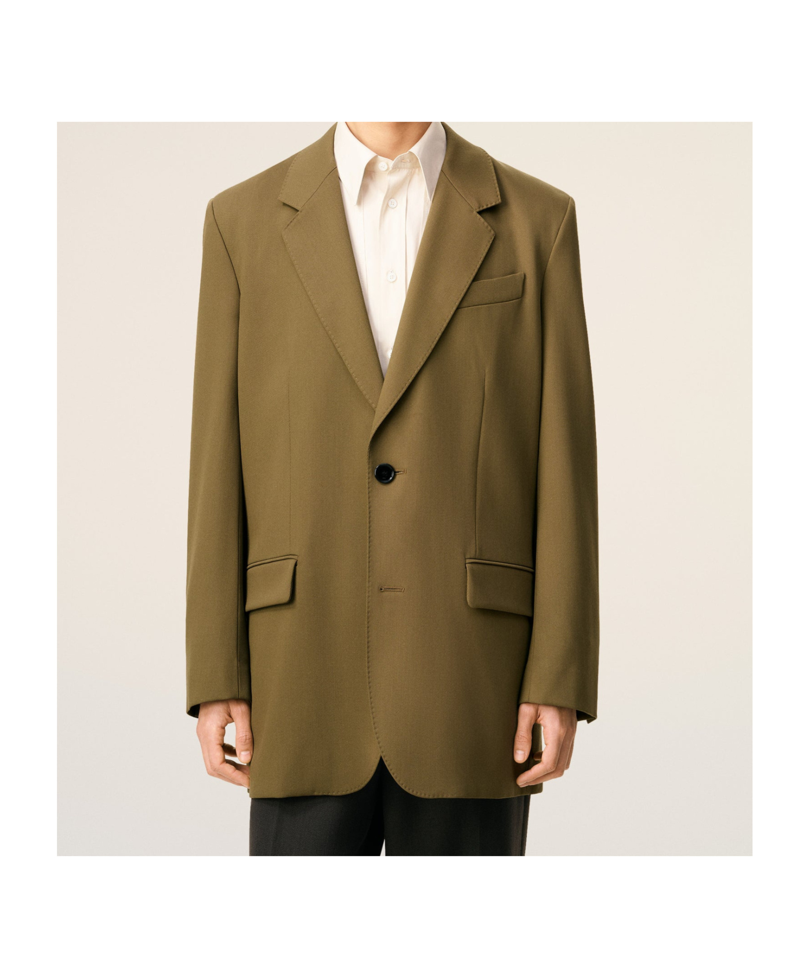 Ami Alexandre Mattiussi Wool Long-sleeved Blazer In Brown