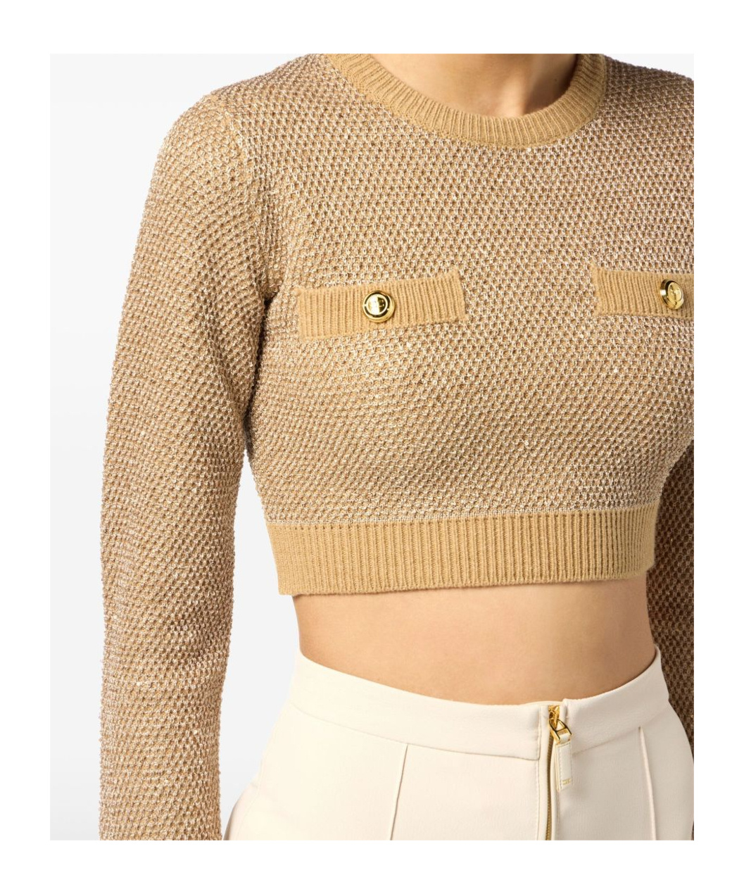 Elisabetta Franchi Sequin-embellished Sweater In Neutral
