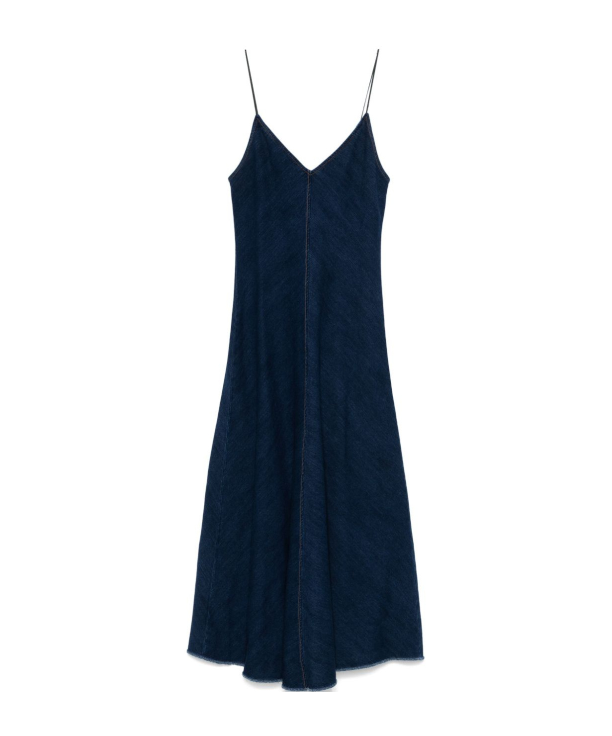 Shop Forte Forte Flared Denim Long Dress