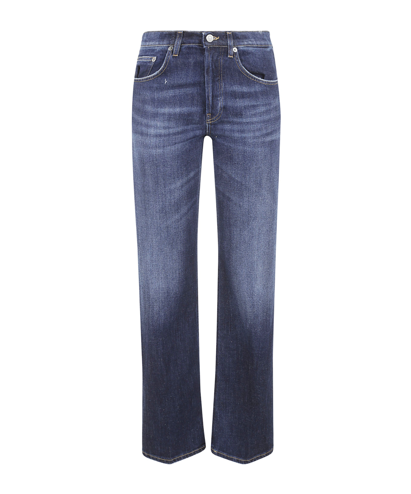 Dondup Logo Patch Denim Trousers In Blue