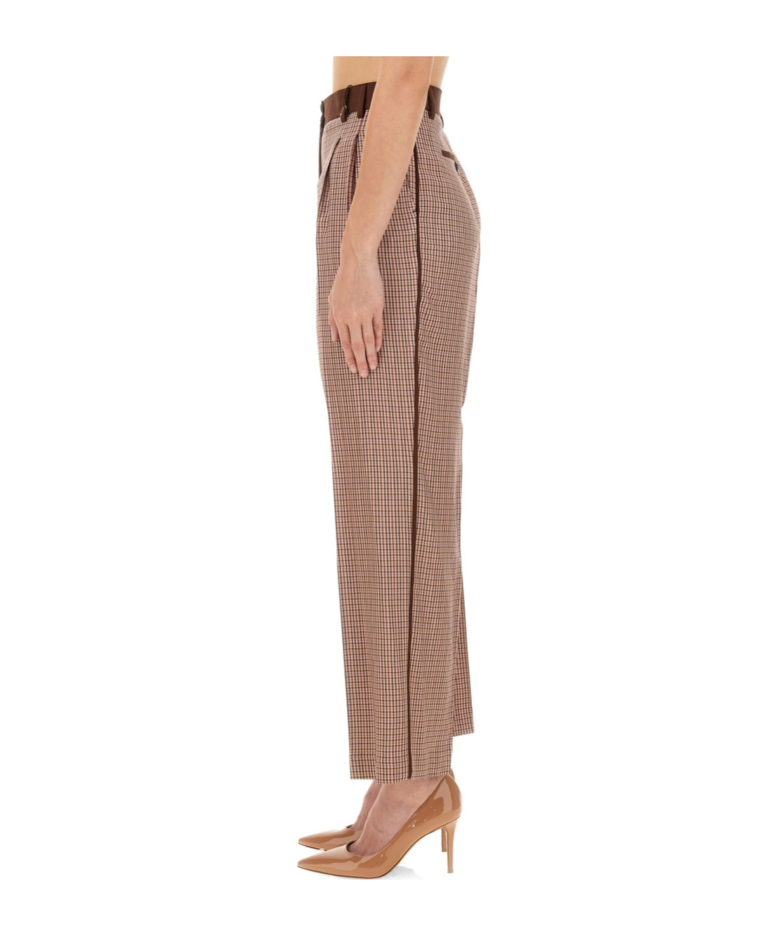 Ps By Paul Smith Ps Paul Smith Pleat Detailed Check Patterned Trousers In Brown