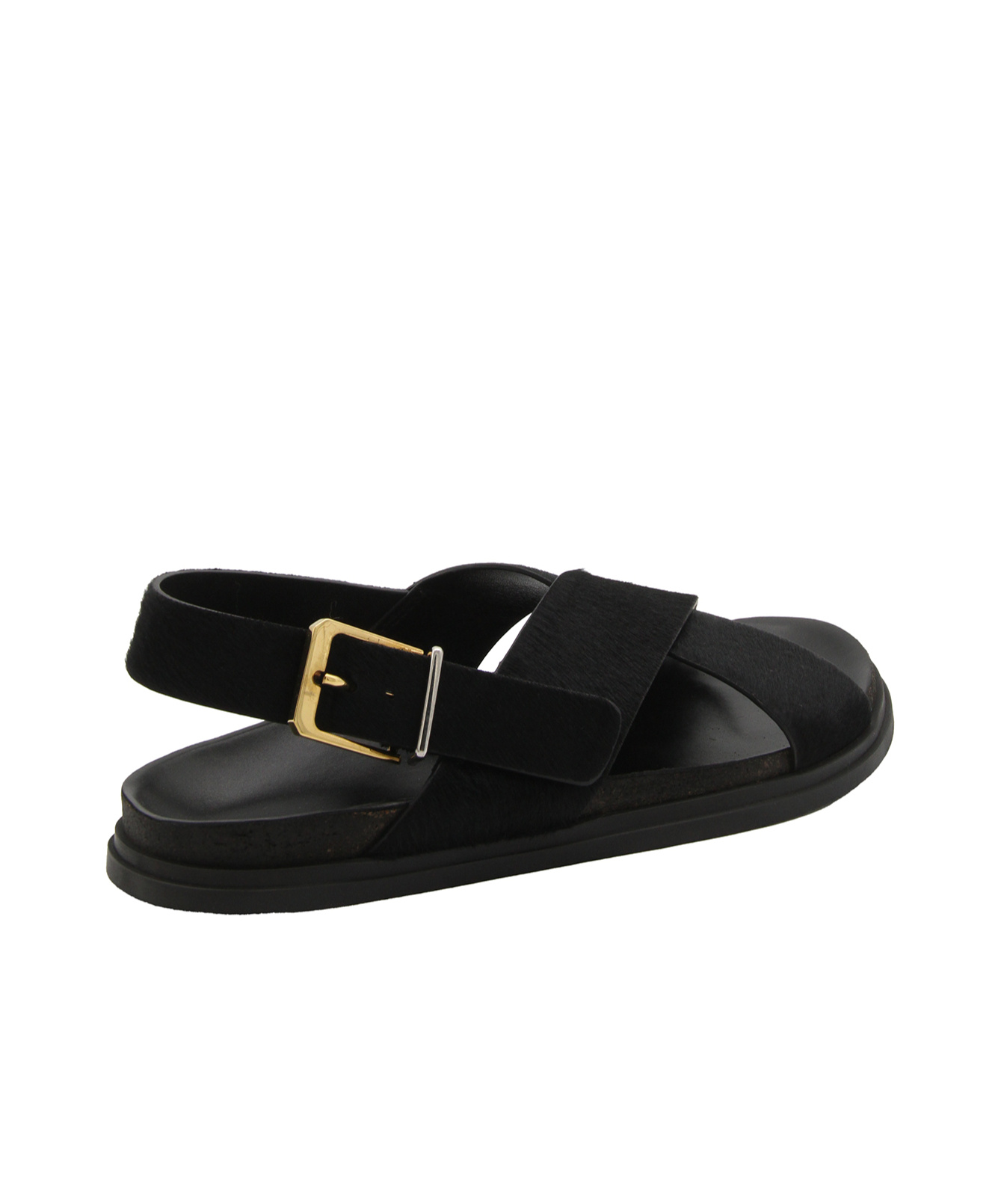 The Row Crossover-strap Leather Sandals In Black