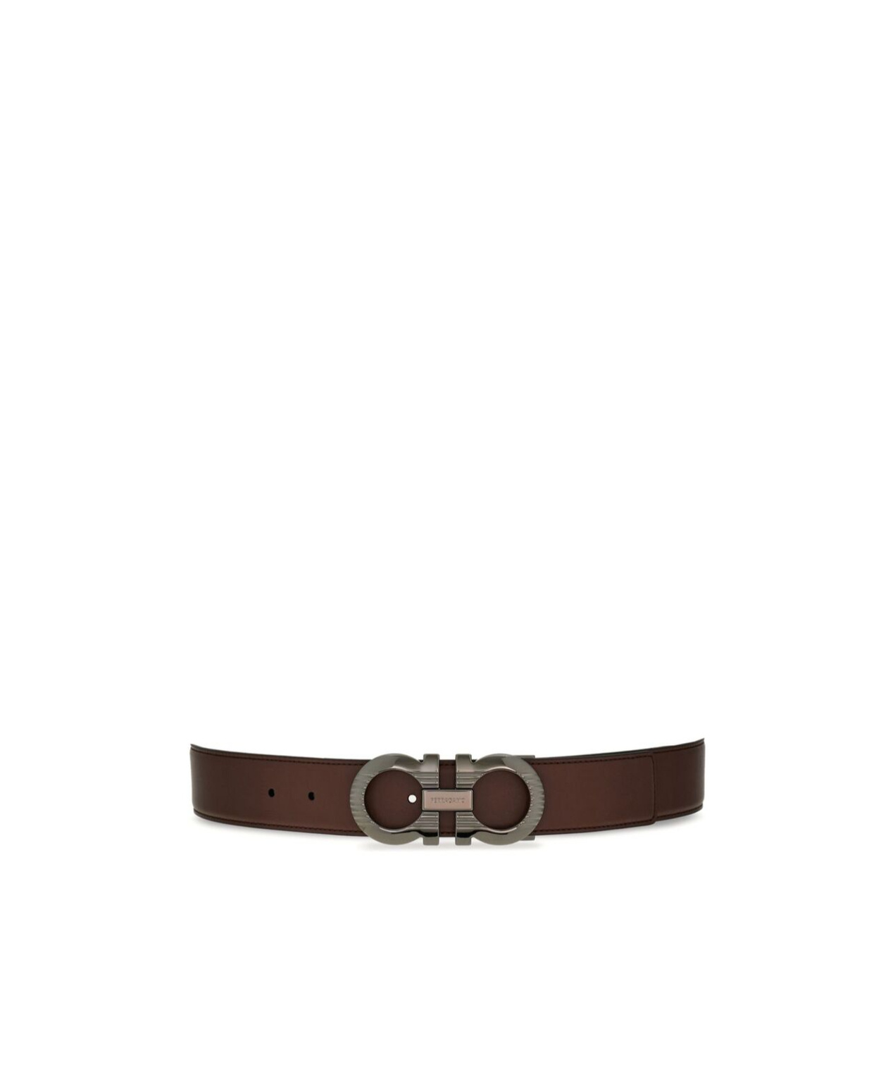 Ferragamo Double-sided Gancini Belt In Black