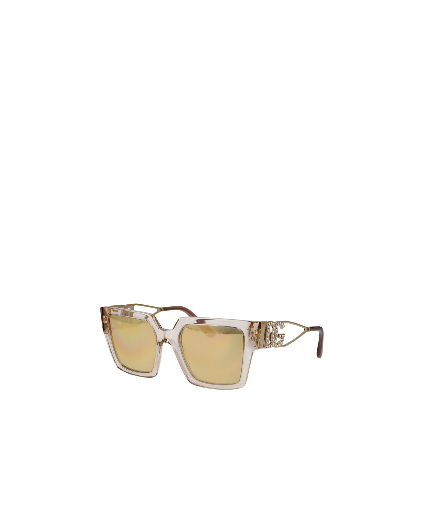 Dolce & Gabbana Square Sunglasses In Transparent Camel