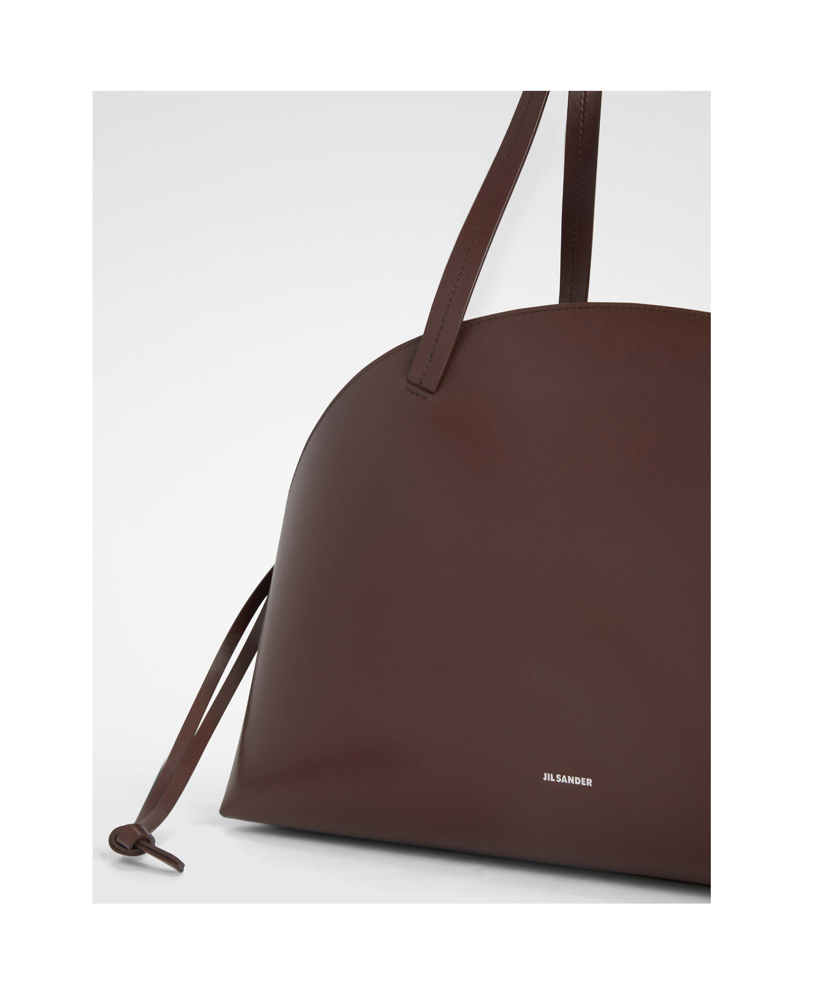 Jil Sander Curved Medium Shoulder Bag In Brown