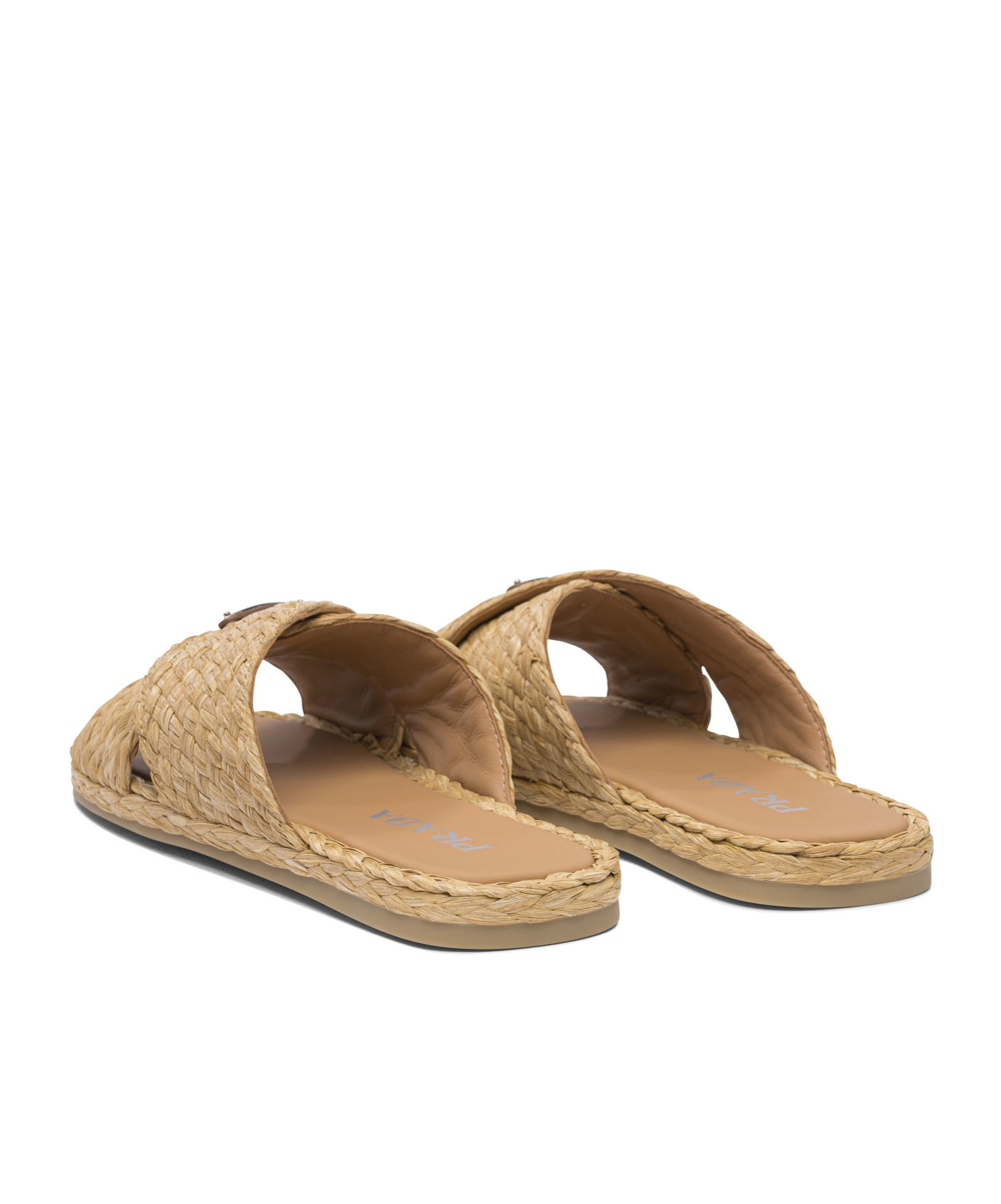 Prada Raffia Sandals In Nude