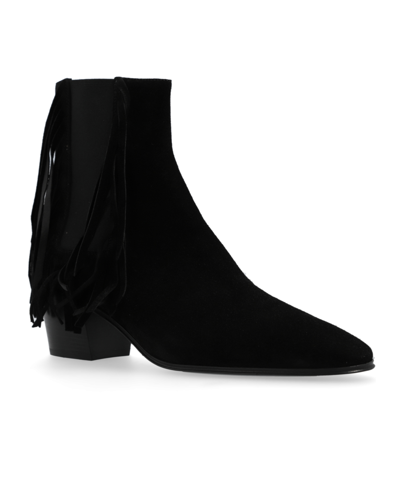 Casadei Fringed Ankle Boots In Black